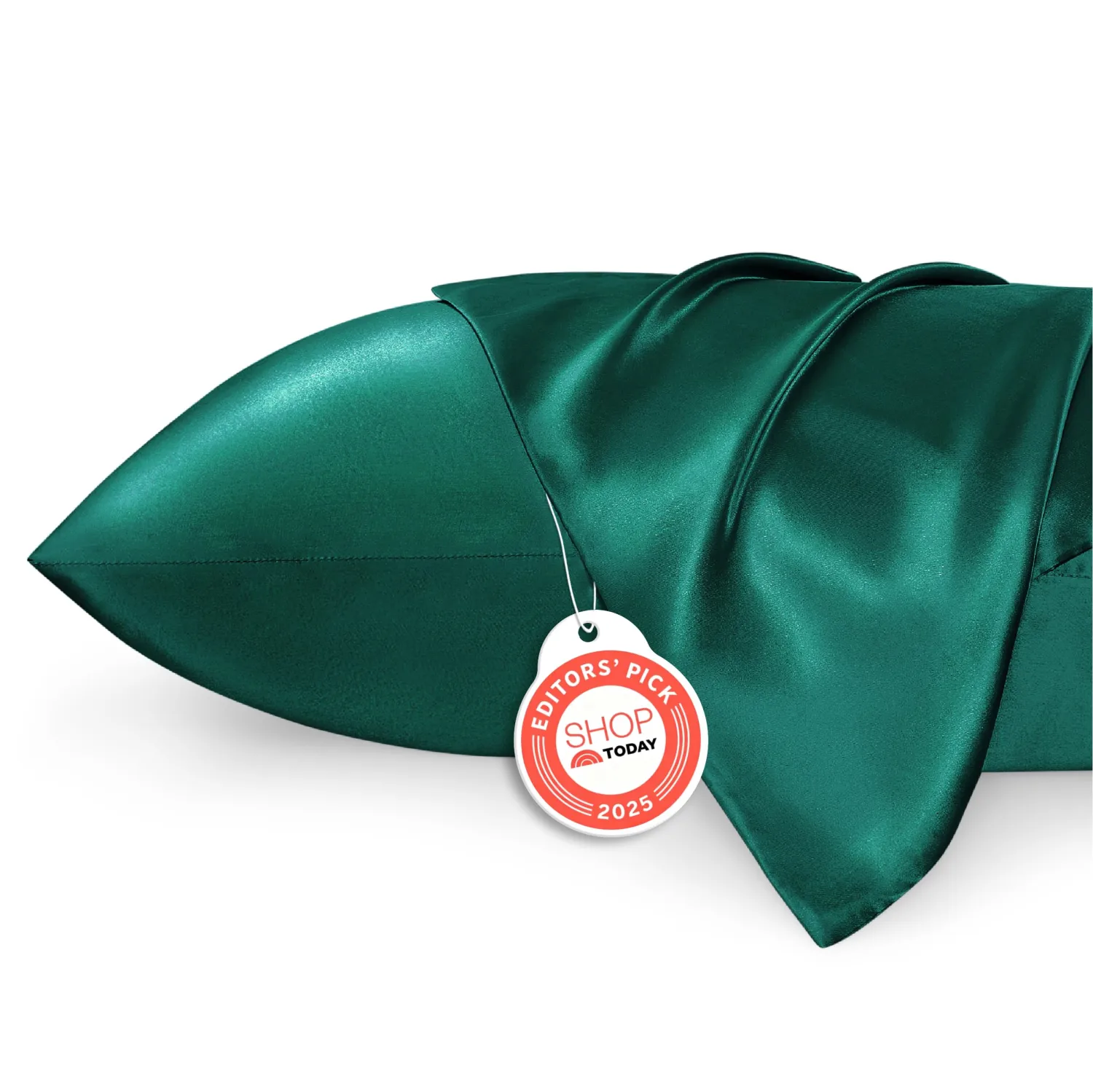 Bedsure Satin Pillowcase 2 Pack Similar to Silk Pillow Cases Standard Size, Pillow Case with Envelope Closure,Green Home Decor Gifts for Women Men, Dark Green, 20x26 Inches, 2pcs