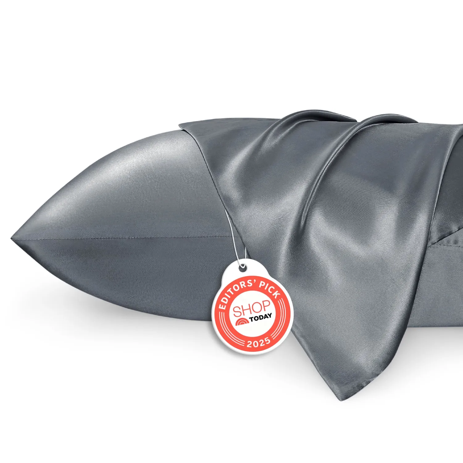 Bedsure Satin Pillowcase 2 Pack Similar to Silk Pillow Cases Standard Size, Pillow Case for Sleeping Women with Envelope Closure, Gifts for Women Men, Space Grey, 20x26 Inches