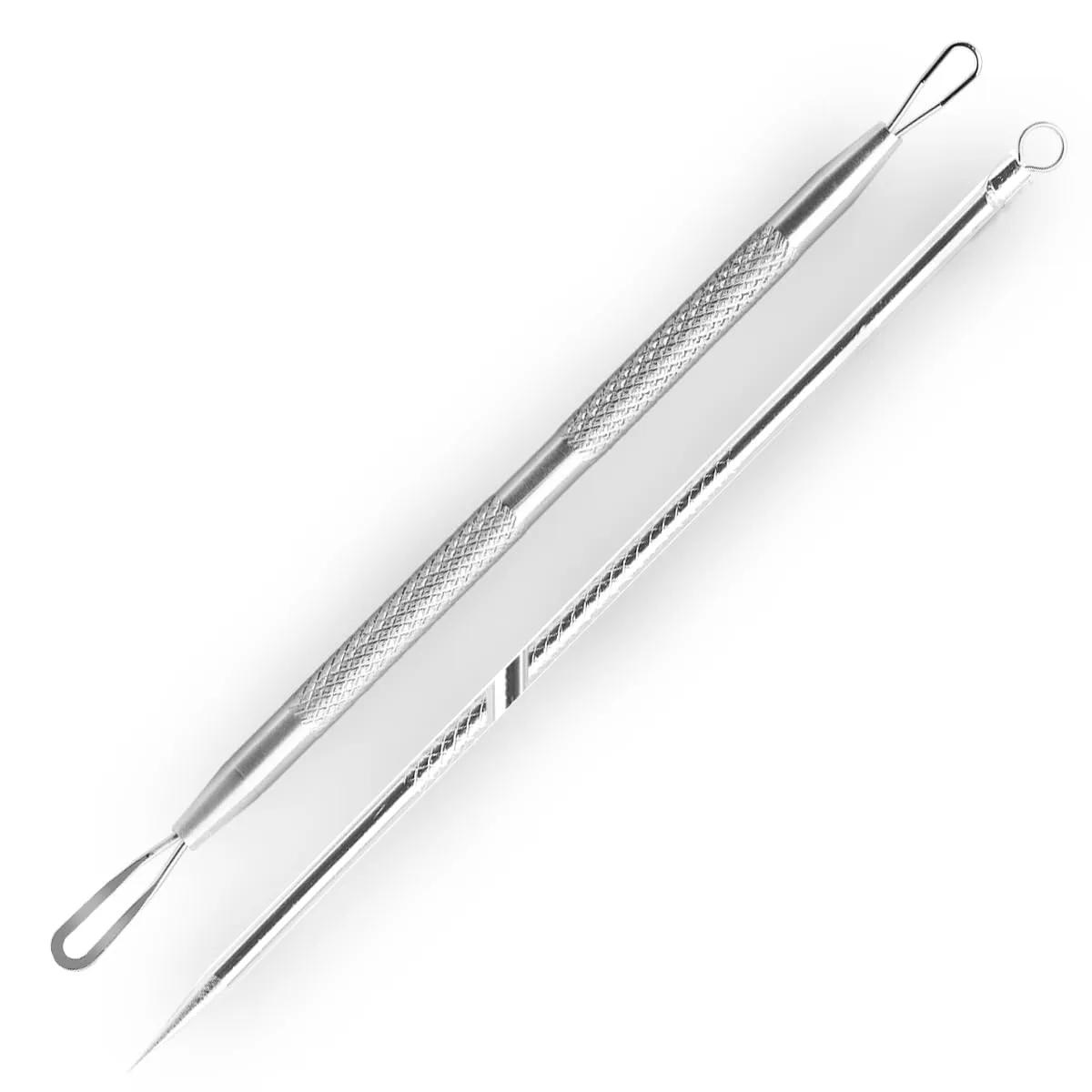 2 Pcs Pimple Extractor Tool 410 Grade Stainless Steel | Comedone Extractor, Pimple Popper, Blackhead Remover for Face, Zit Popper, Pimple Needle for Acne Removal