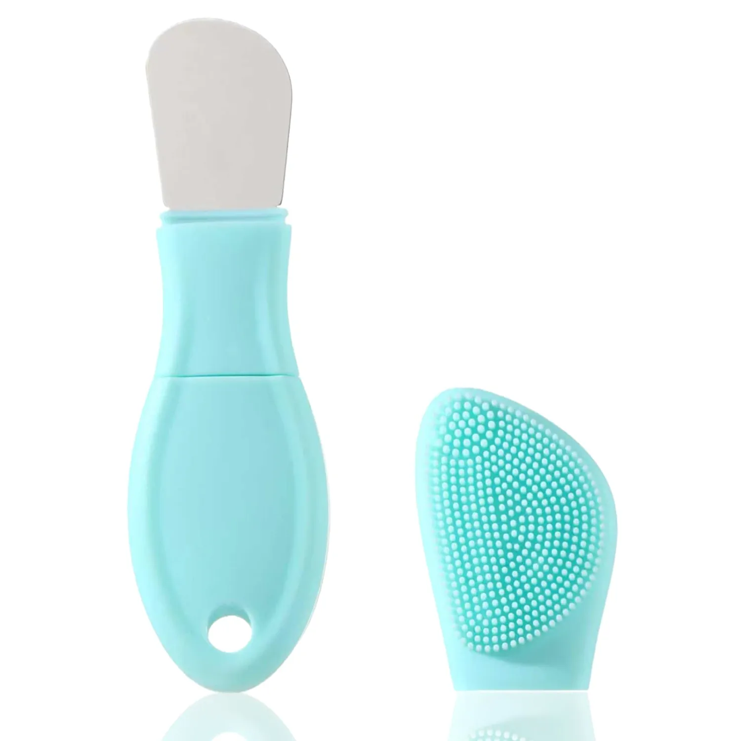 Multifunctional Face Washing Brushes,2 in 1 Pore Cleaning Brush & Blackhead Scraper,Pimple Extractor for Women Men,Face Scraper Skin Spatula,Pore Scrubber for Deep Cleansing.(Green)