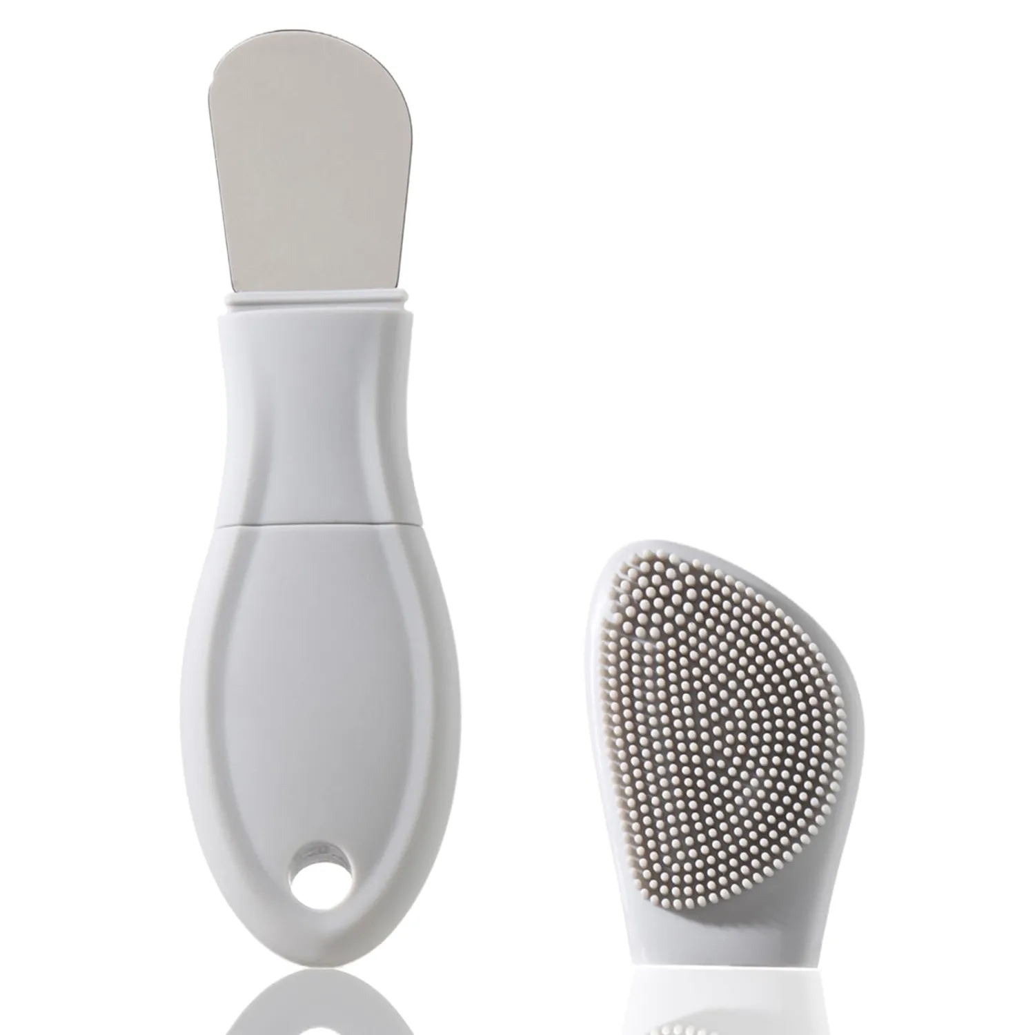 Multifunctional Face Washing Brushes,2 in 1 Pore Cleaning Brush & Blackhead Scraper,Pimple Extractor for Women Men,Face Scraper Skin Spatula,Pore Scrubber for Deep Cleansing.(Gray)