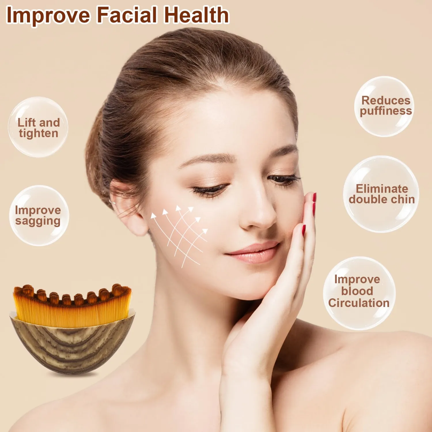 Lymphatic Contour Face Brush, Lymphatic Drainage Brush for Face, Ergonomically Designed to Fit The Skin Precisely and Relieve Fatigue (1PCS)