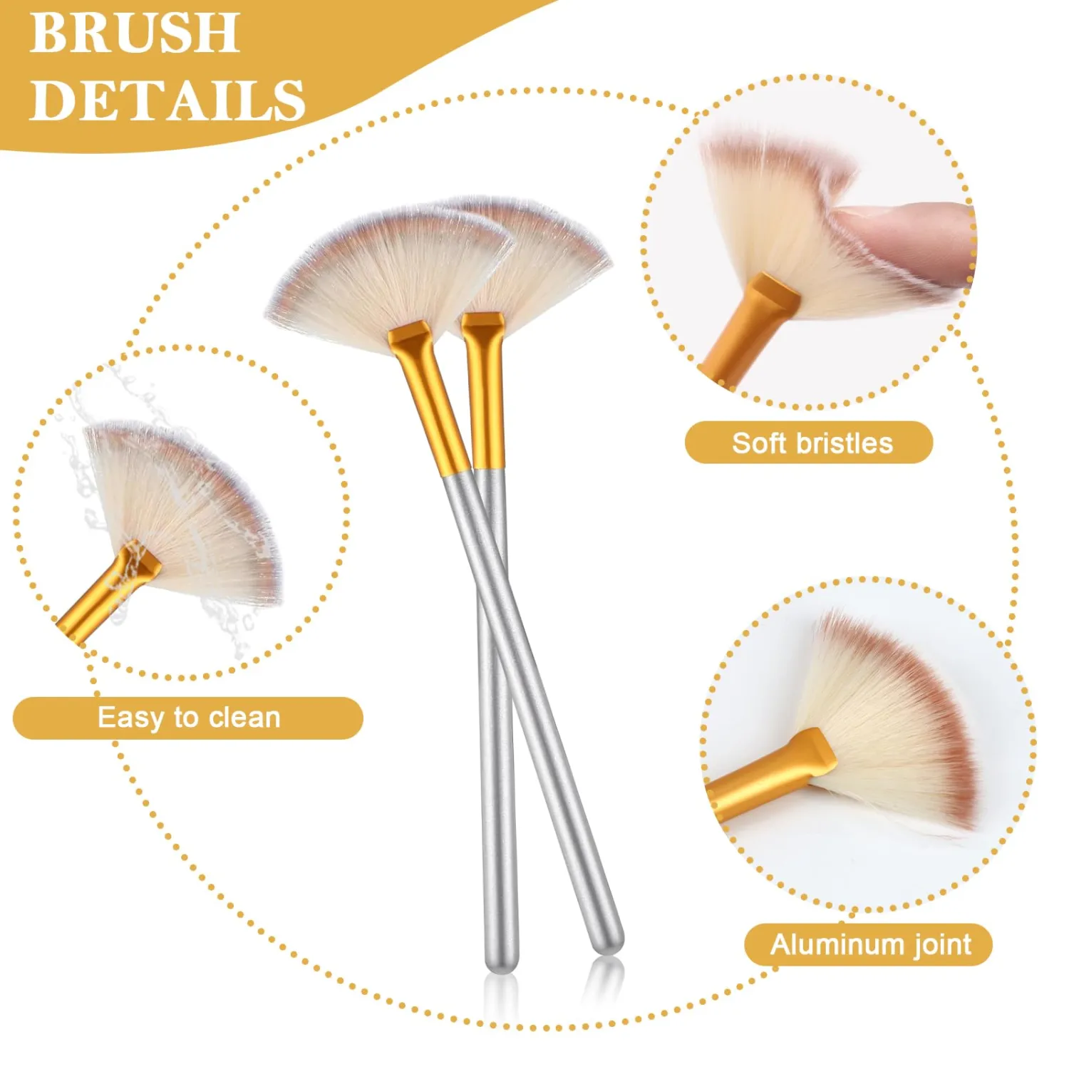 16 Pcs Gold Facial Bowl and Brush Set 8 Facial Fan Brushes Esthetician 8 Gold Facial Mixing Bowls Esthetician Stainless Steel Mixing Bowls Face Mask Brush for Mud Cream Makeup Spa Salon Women