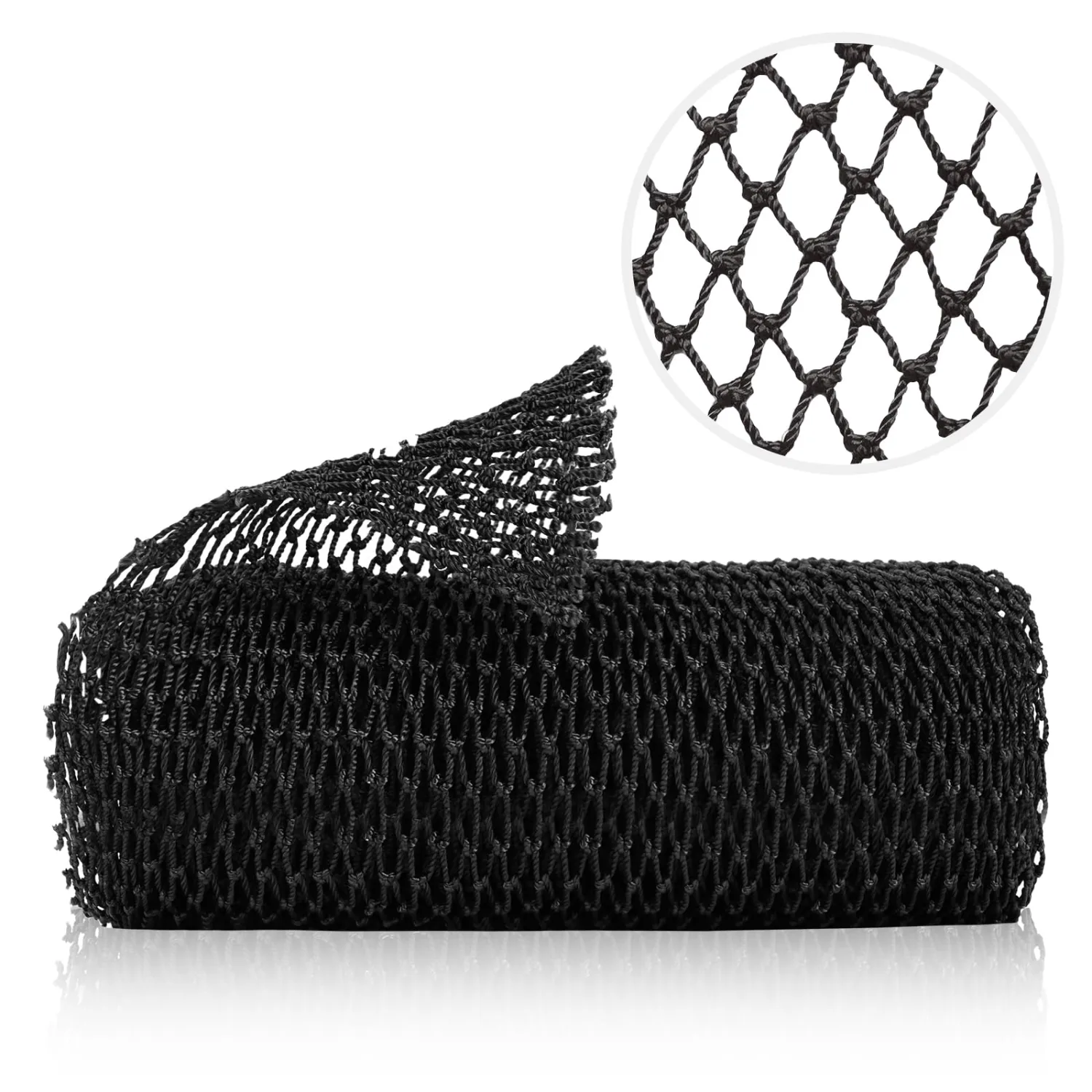 African Net Sponge, Authentic Exfoliating Body Scrubber for Bath and Shower, Multiple Textures with Gentle Deep Exfoliating and Rich Lather for All Skins (Black)