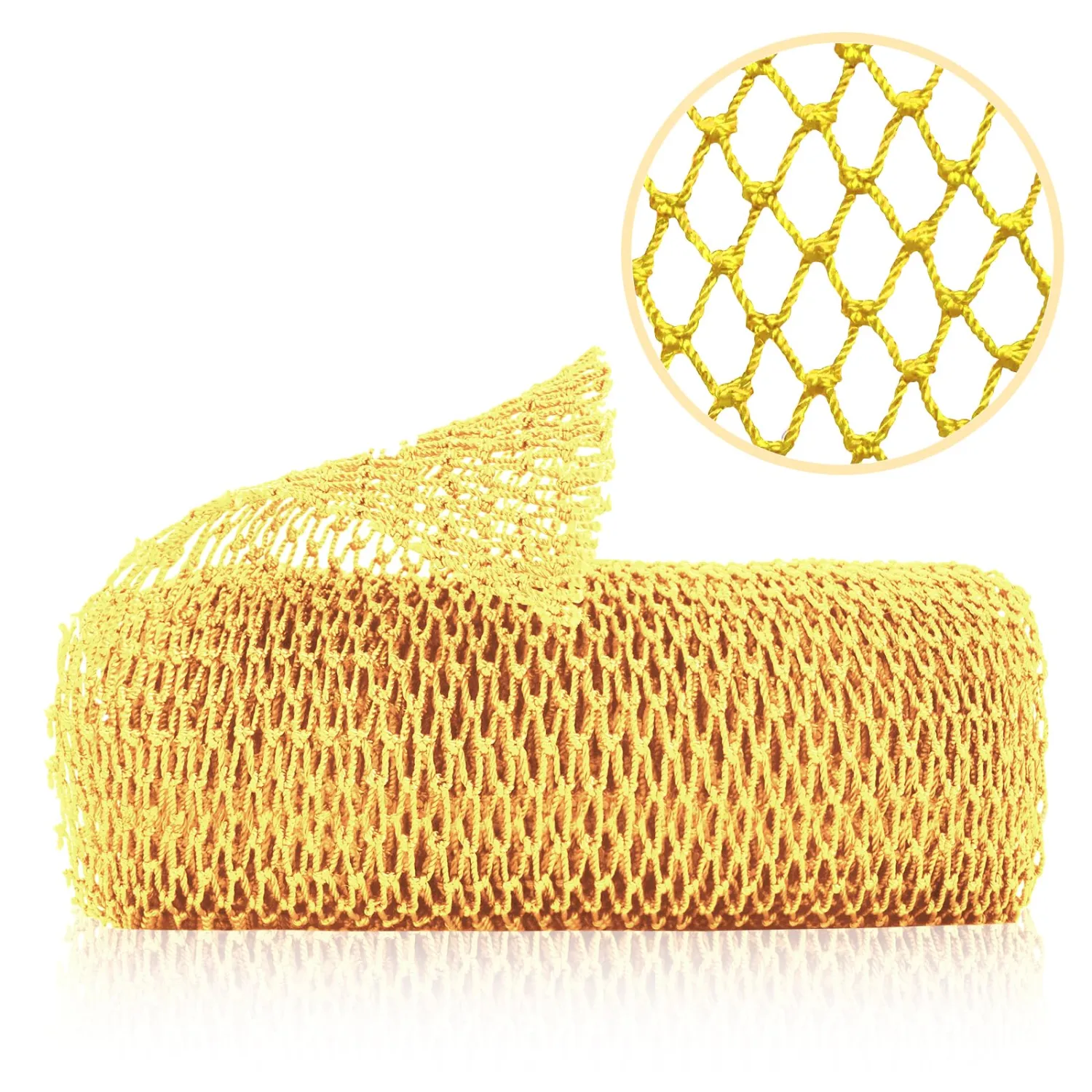 African Net Sponge, Authentic Exfoliating Body Scrubber for Bath and Shower, Multiple Textures with Gentle Deep Exfoliating and Rich Lather for All Skins (Yellow)