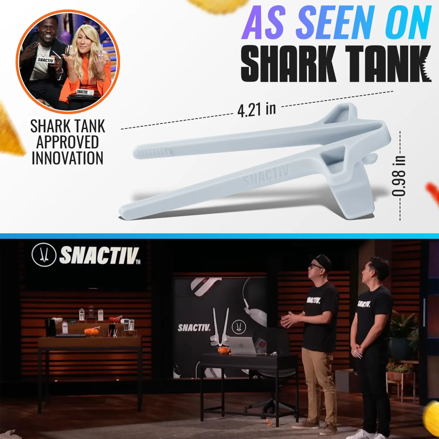 SNACTIV LITE Finger Chopsticks for Gamers 4PC Bundle - As Seen on Shark Tank! The Official Snacking Tool of the Future - Enjoy Snacks and Chips with Ease - Innovative Gaming Snacking Solution