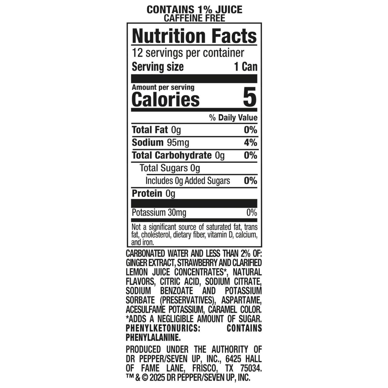 Canada Dry Fruit Splash Strawberry Ginger Ale Zero Sugar Soda, 12 fl oz cans, 12 pack