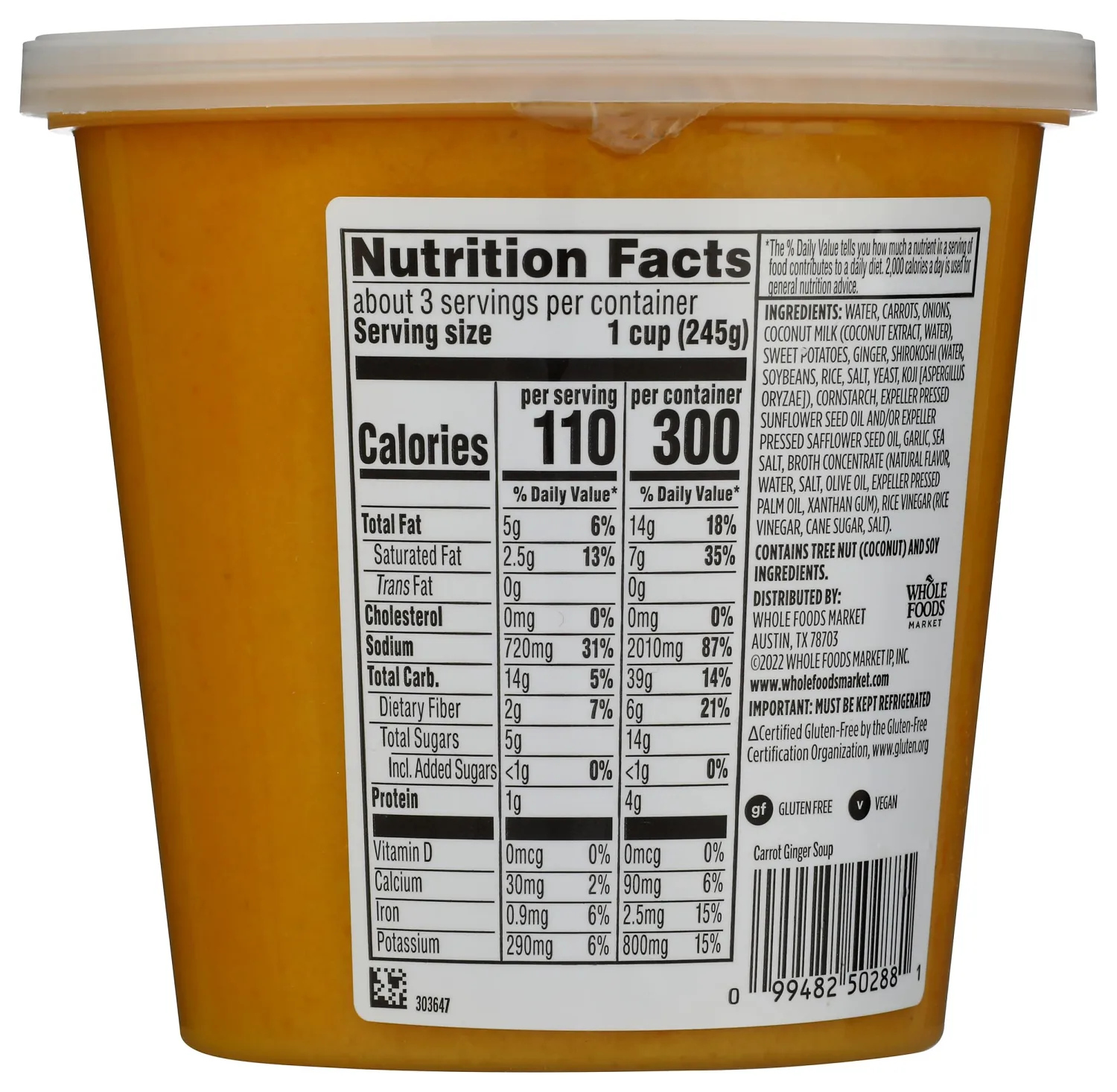 Whole Foods Market, Carrot Ginger Soup, 24 Ounce