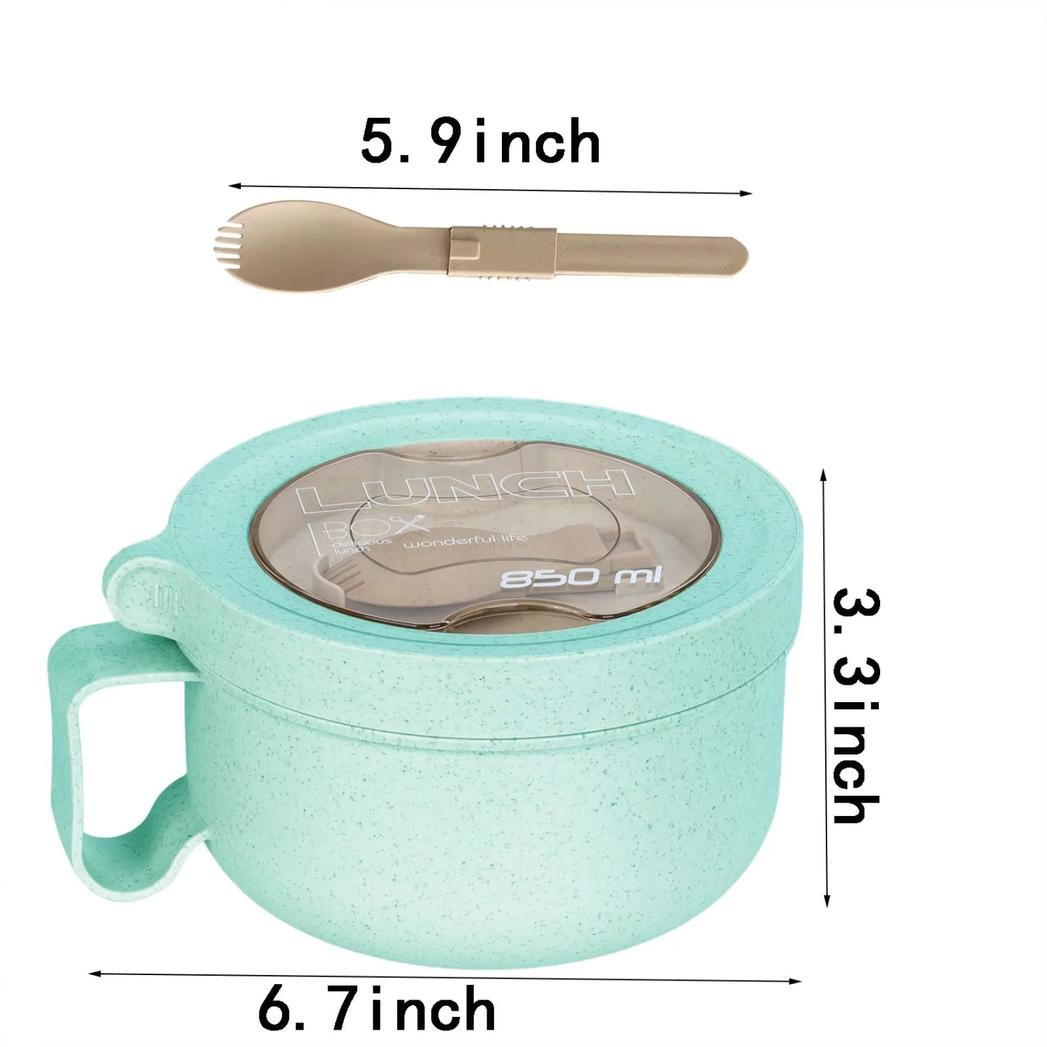 OZY Microwave Bowl Set with Lids and Handles,Ramen Noodles Cup Mug for Instant Noodles,Oatmeal,Salad,Soup,Cereal,Ideal for Home,Office, Dorm (1Green)