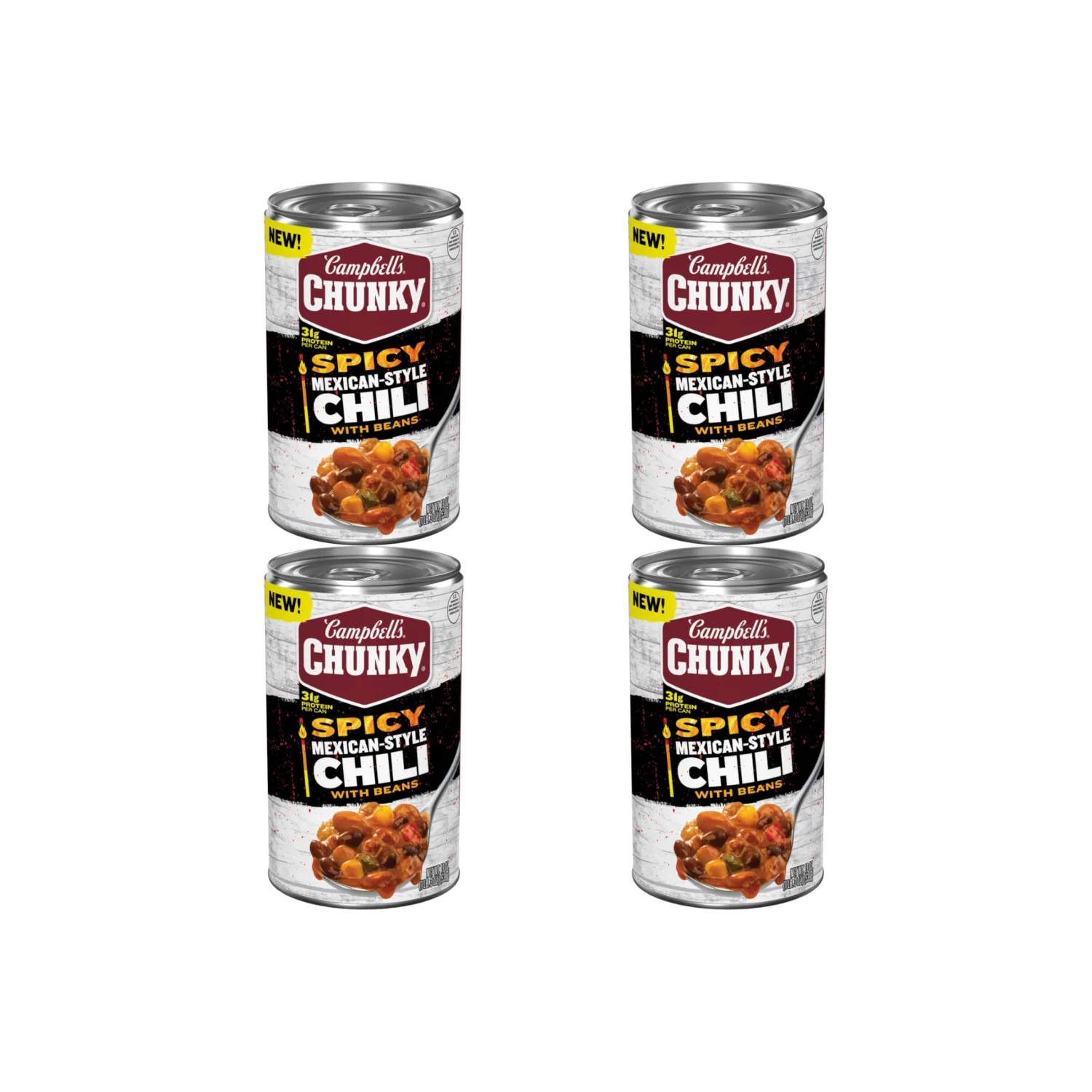 Campbell’s Chunky Spicy Mexican-Style Chili With Beans, 19 oz Can (Pack of 4)