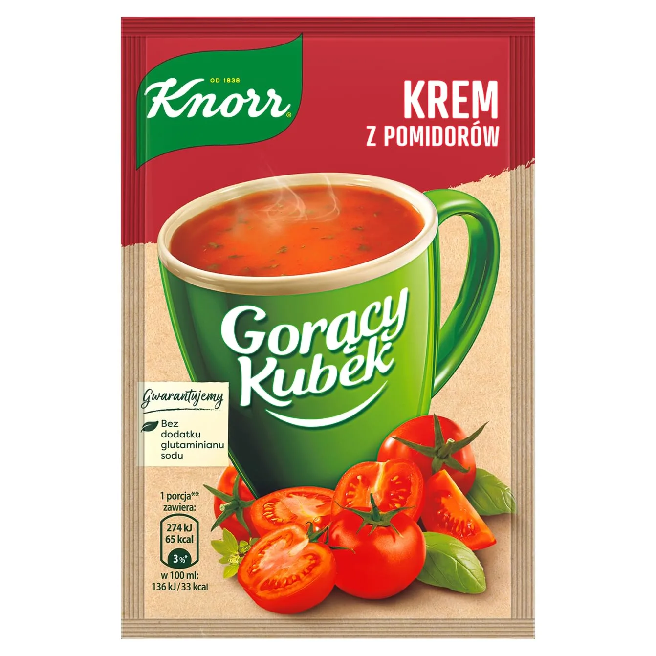 Knorr Hot Cup Cream of Tomatoes Instant Soup Goracy Kubek, 19g (Pack of 5)