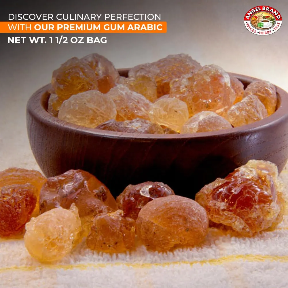 Angel Brand Gum Arabic Spice 1.5 Oz Pouch Pack of 3 - Sourced from the Finest Trees - Enjoy Culinary Creations with Our Premium Gum Arabic