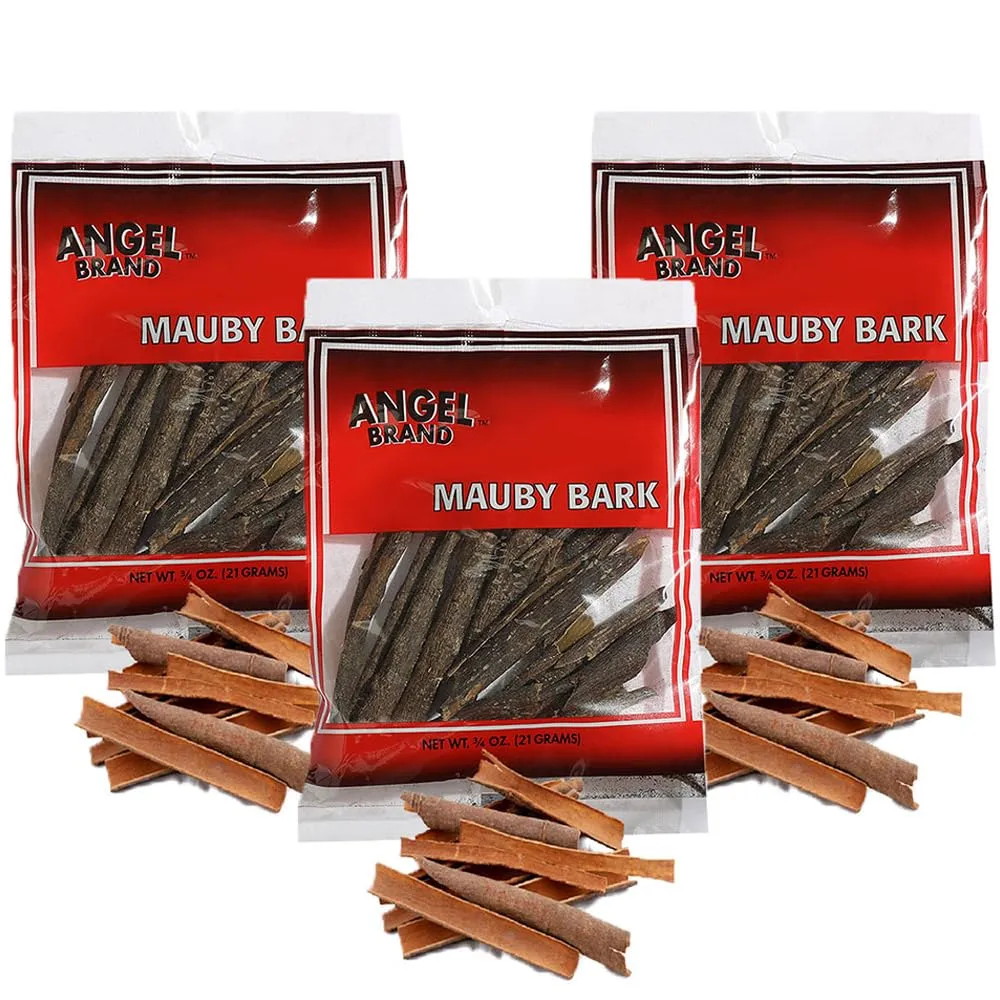 Angel Brand Mauby Bark – 0.75 oz Pouch Pack of 3 – Authentic Mauby Bark for Tea, Infusions, and Traditional Beverages.
