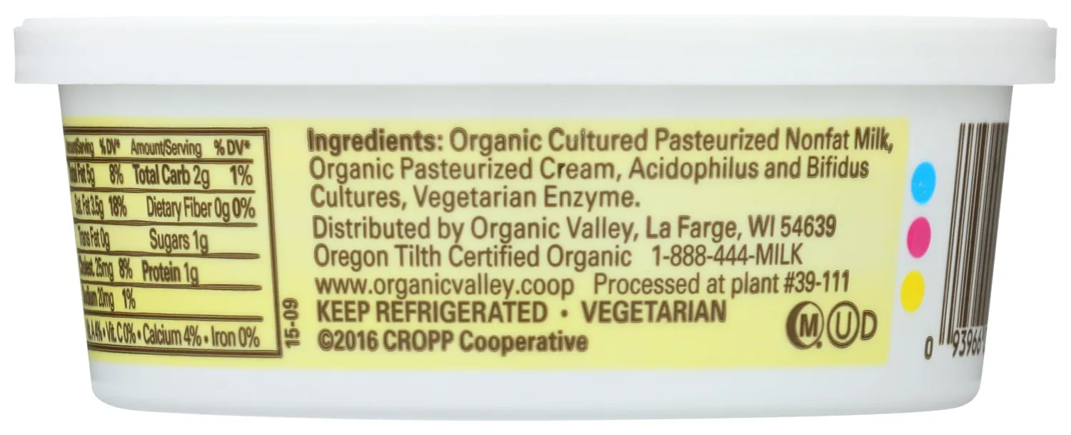 Organic Valley Sour Cream Organic, 8 oz