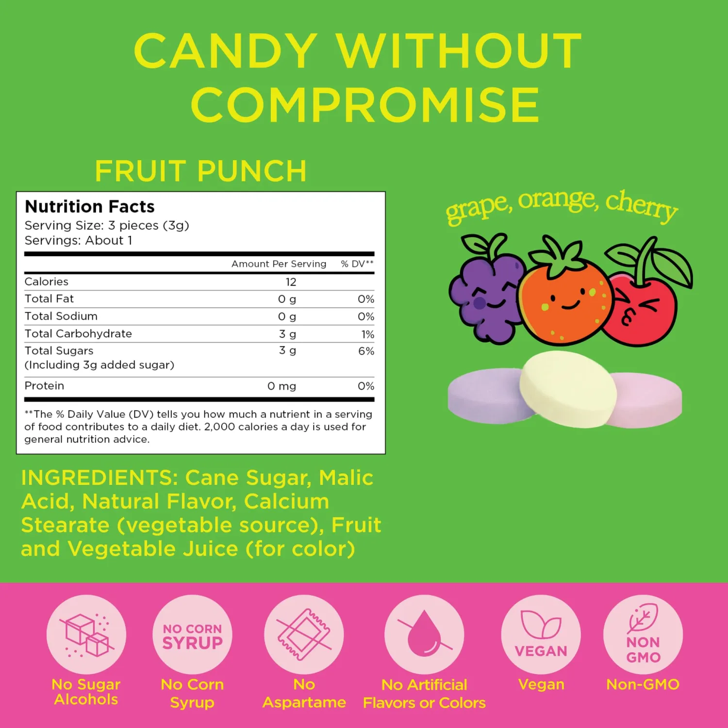 SIMPLY Sours Fruit Punch Sour Hard Candy Tins (3 Pack), Vegan, Non-GMO, No Corn Syrup, No Artificial Colors or Flavors