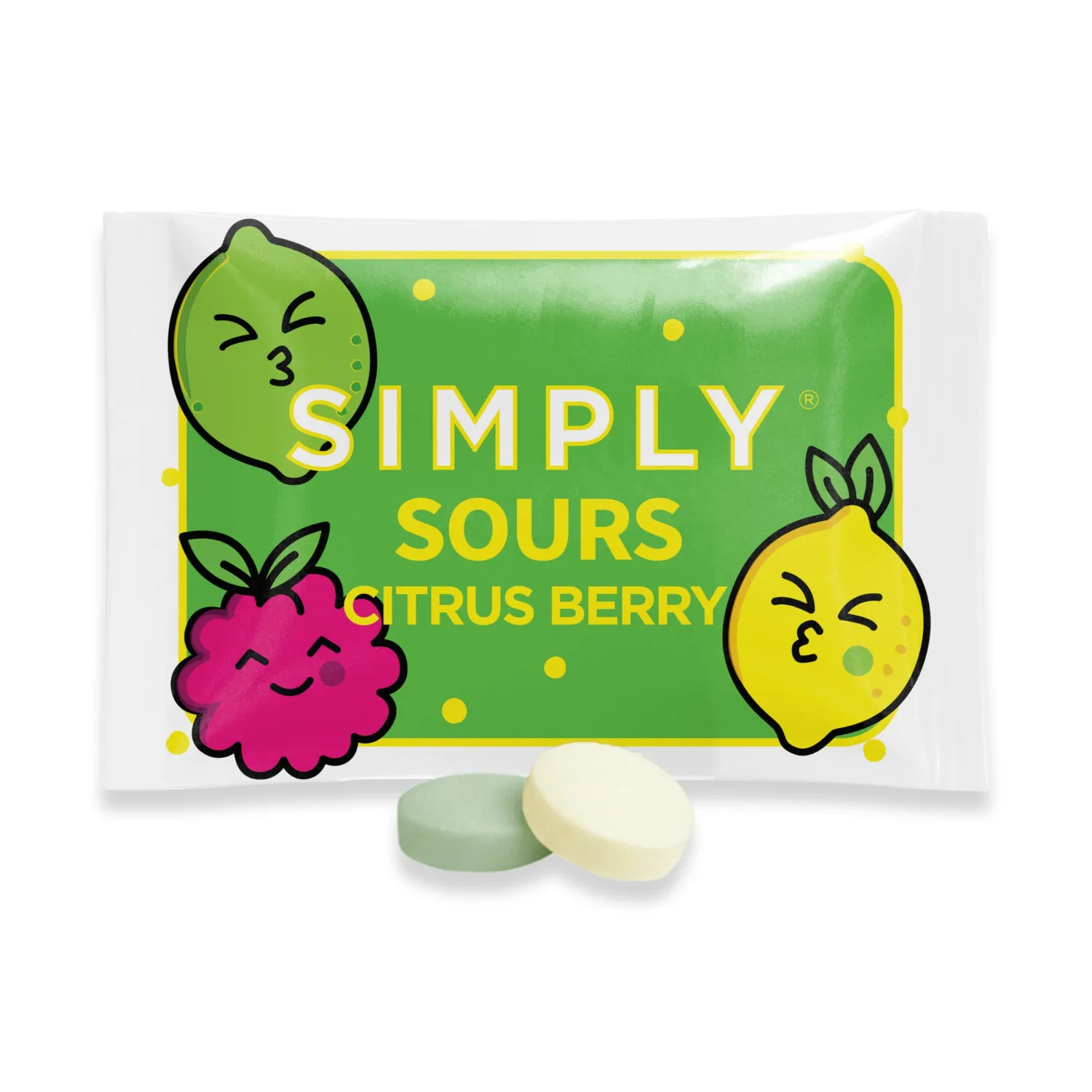 SIMPLY Sours Citrus Berry Sour Hard Candy, 50 Individualy Wrapped Packets (2 Candies Each), Bulk Candy, Vegan, Non-GMO, No Corn Syrup, No Artificial Colors or Flavors