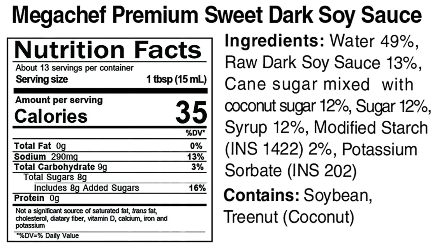 Megachef Premium Dark Soy Sauce (Kecap Manis) 6.7 Fl Oz
