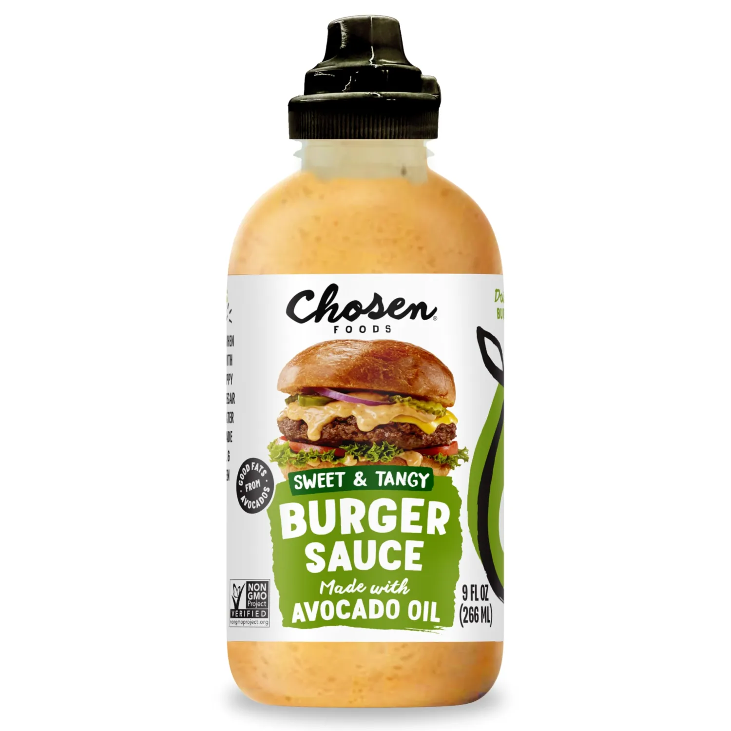 Chosen Foods Burger Sauce, for Hamburgers, Sandwiches, Nuggets, Wings, Fries, and More 9 floz