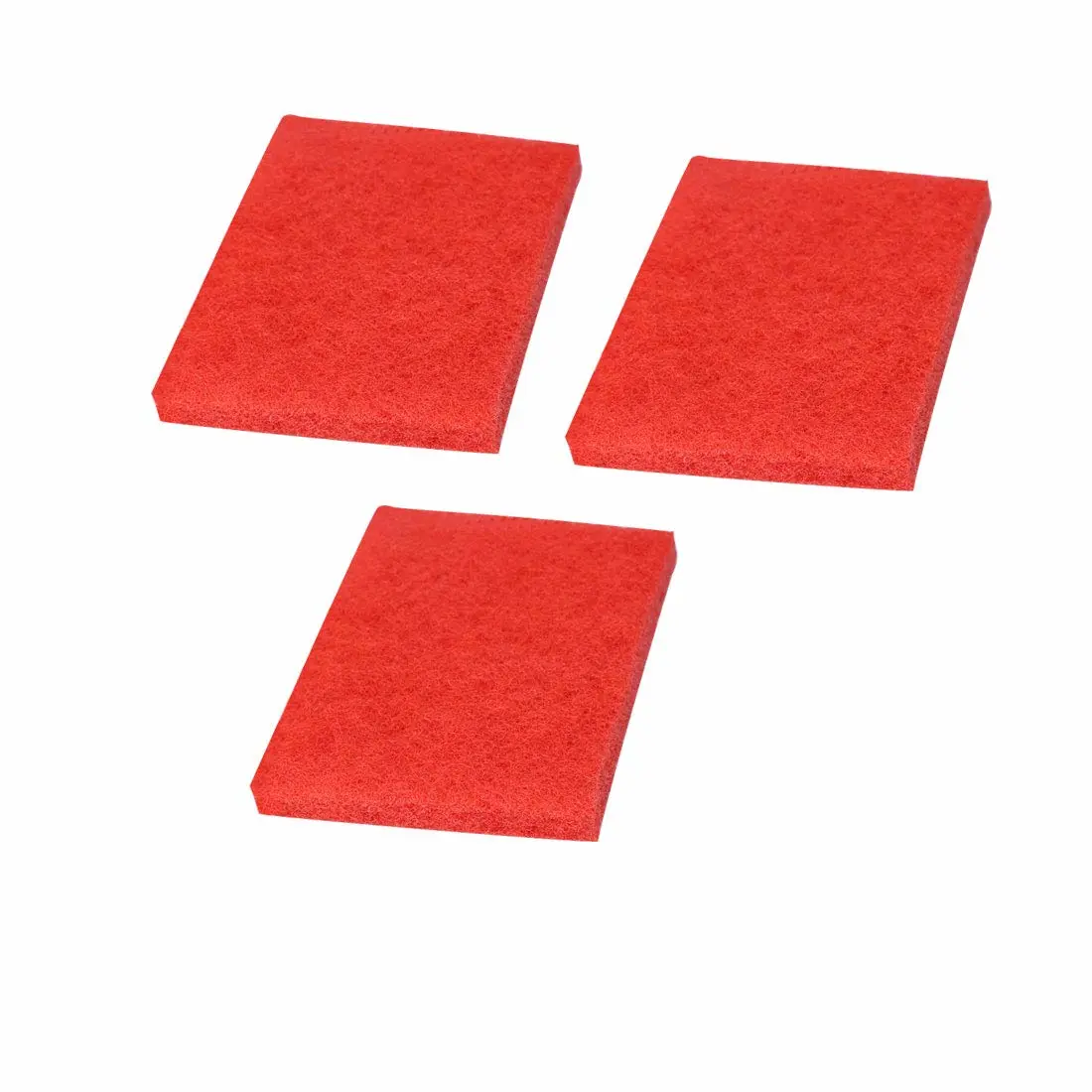 uxcell 3pcs Scouring Pad Non-Scratch Scouring Sponge Scrub Pads 6"x4" For Scouring Kitchen, Dishwashing, Red