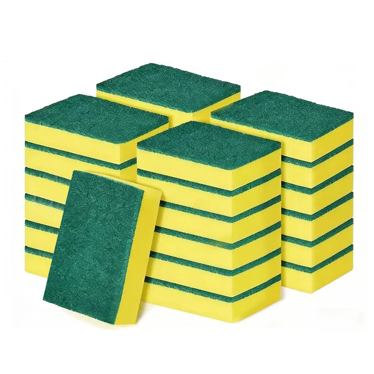 24-Pack Heavy Duty Scrub Sponges, Non-Scratch Kitchen Sponge with Durable Scouring Pad, Dual-Sided Cleaning Sponge for Dishes, Pots, Pans, Sinks – Extra Absorbent & Long-Lasting