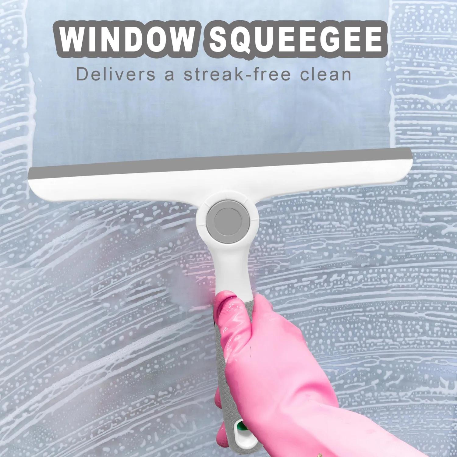 NBGYTECH Window Squeegee Household Cleaning Scraper Handheld Squeegee for Shower Glass Door Mirror Car Windshield (White Plastic Handle)