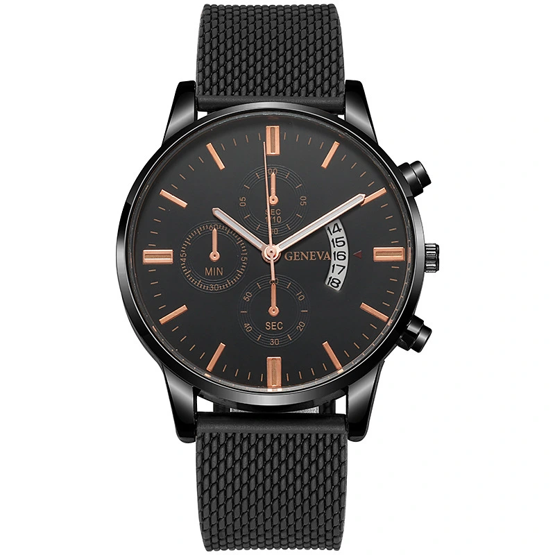 Mens Watch Fake Three-Subdial Six Hands Calendar Casual Fashionable Business Quartz