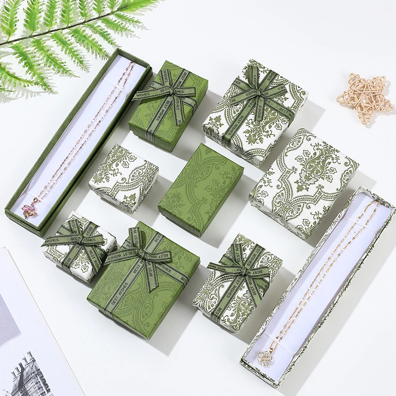 Green Jewelry Box Necklace Earrings