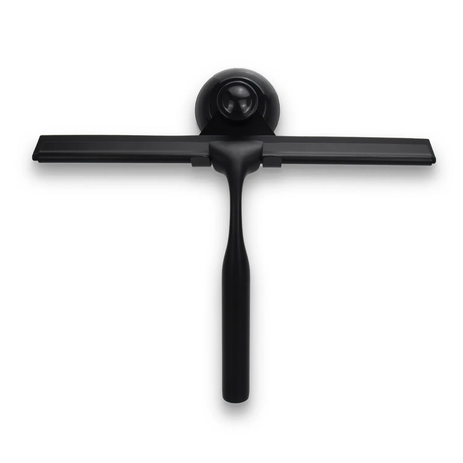 Matte Black Shower Squeegee for Glass Doors with Adhesive Hooks, Squeegee for Shower Glass, Cleaner Tool for Bathroom Household Window Mirror Tile Wall Car, 10 Inch Black