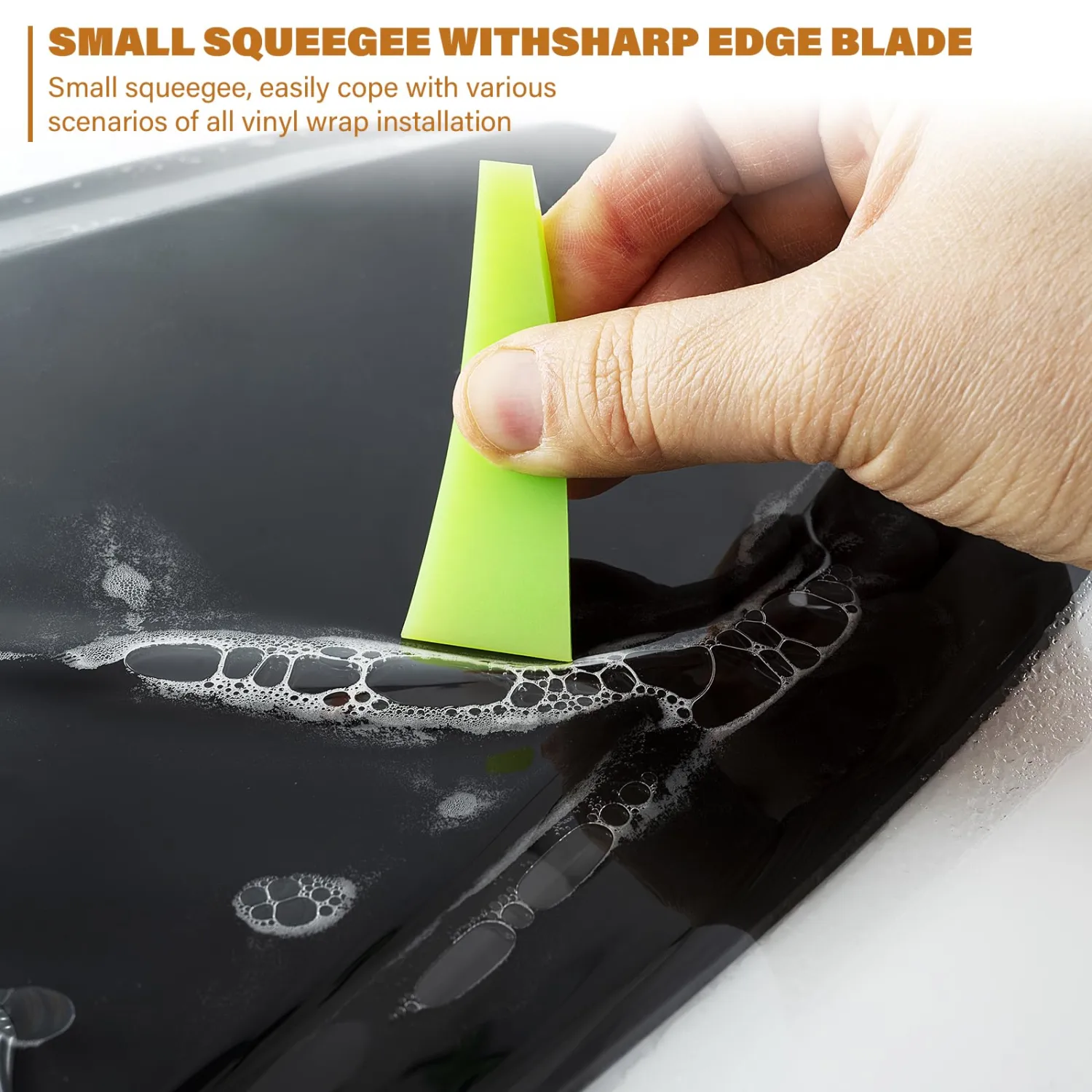 Gomake Small Squeegee 2PCS PPF Squeegee Kit Anti-Scratch TPU Rubber Scraper for Car Paint Film Installation, Window Tint Windshield Glass Cleaning Squeegee Tool