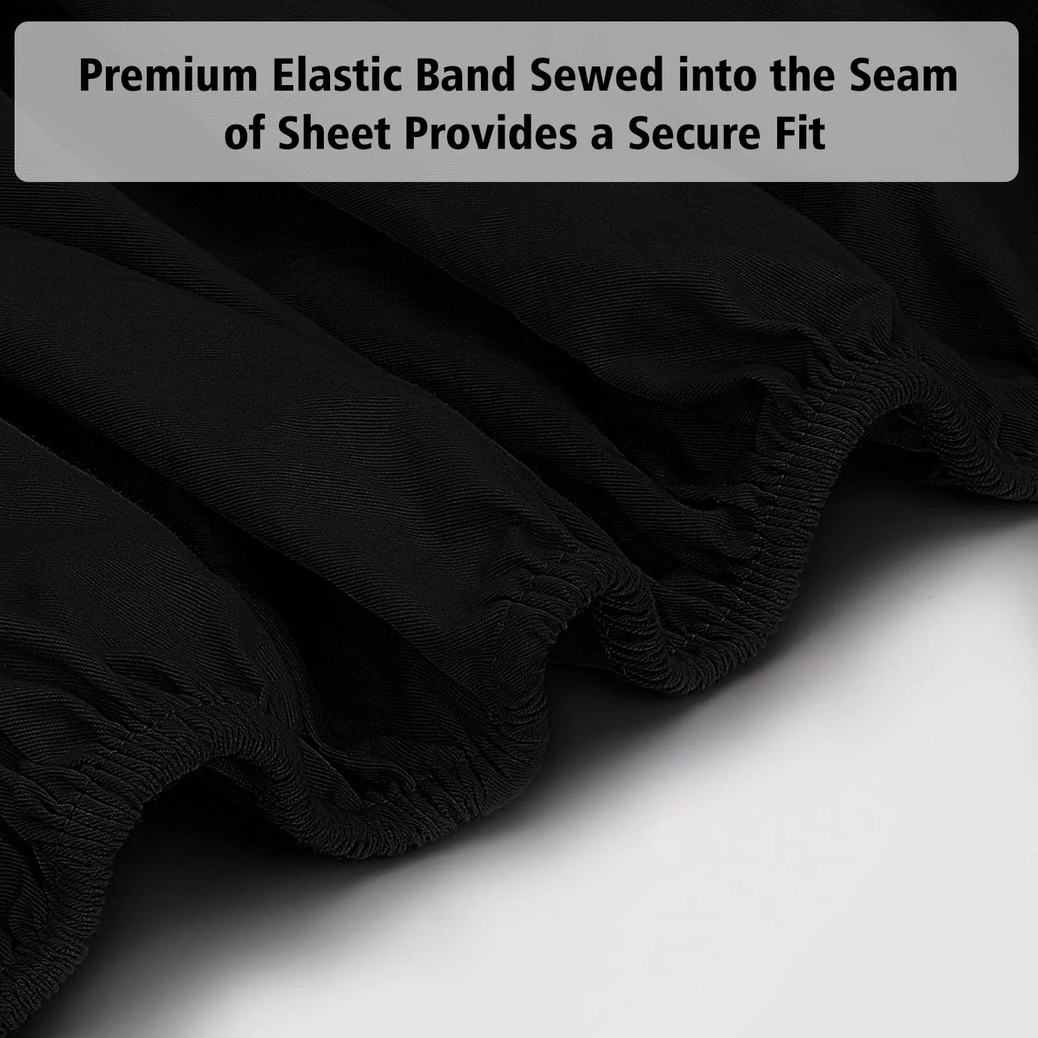 Lirex Twin XL Fitted Sheet Cotton, 300 Thread Count Soft Breathable, 8-10" Deep Pocket Sheet for Hotel Home, Black