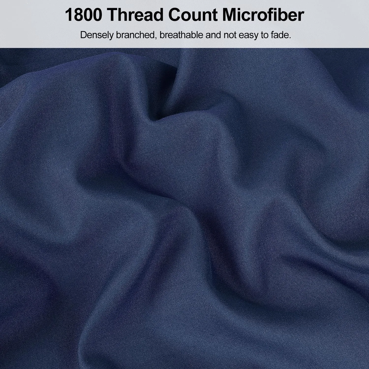Lirex Pillow Cases (2 Pack), 1800 Thread Count Embroidered Standard Size Soft Brushed Microfiber Pillowcases, Machine Washable Wrinkle Free Breathable (Blue, Standard)