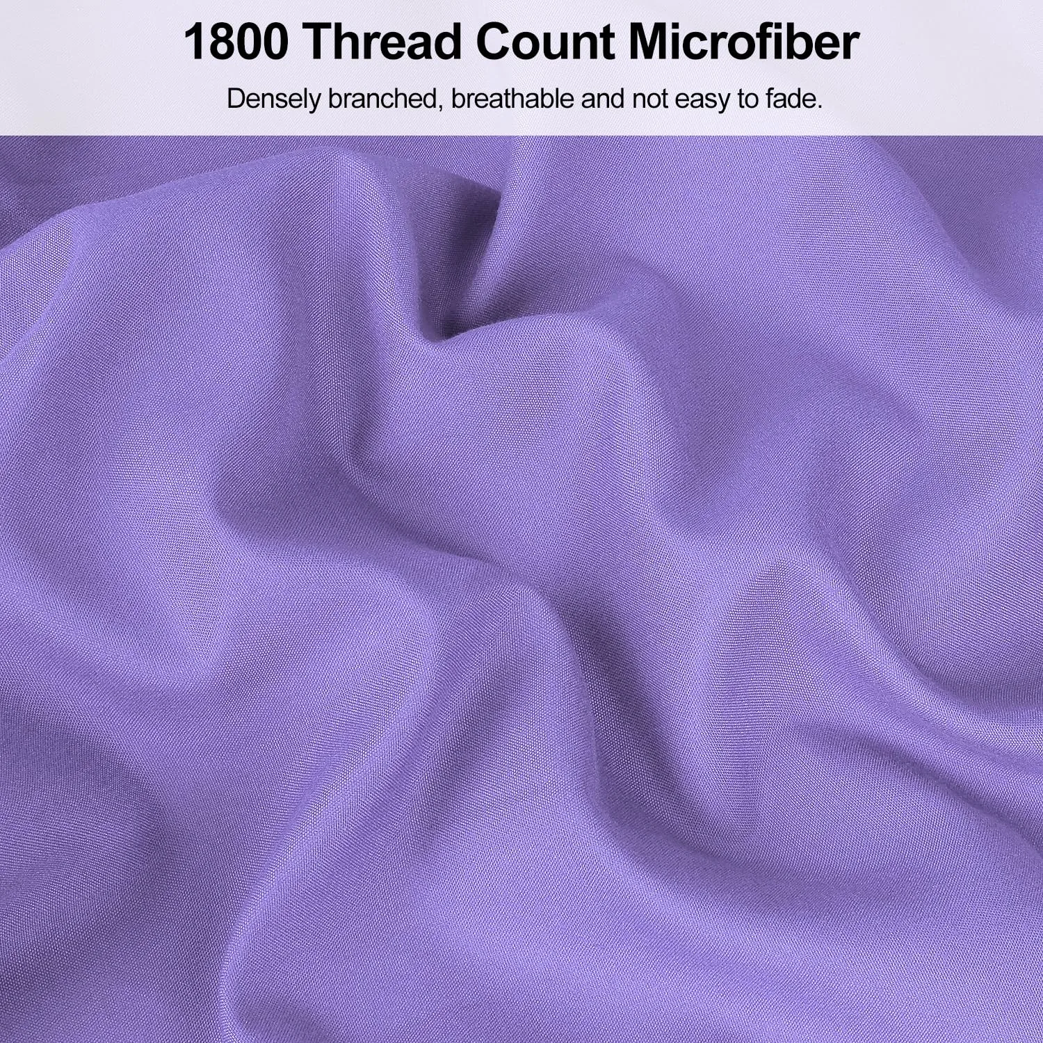 Lirex Pillow Cases Queen Size Set of 2, Luxury Ultra-Soft 1800 Thread Count Embroidered Pillowcase Set, Hotel Quality Microfiber Double Brushed, Queen (20"X 30"), Light Purple