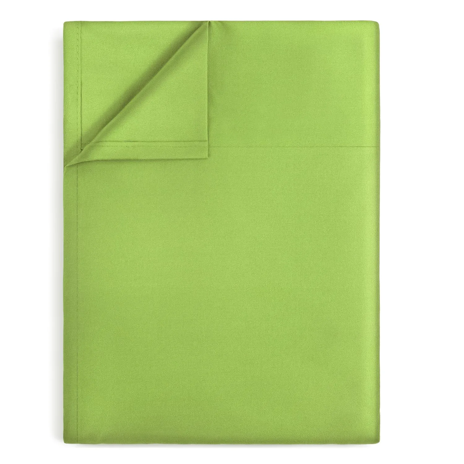 Lirex Bean Green Flat Sheet Twin,Ultra Soft & Breathable Brushed 1800 Microfiber, Hotel Quality Flat Sheet Sold Separately, Top Sheet for Bed (Bean Green, Twin)
