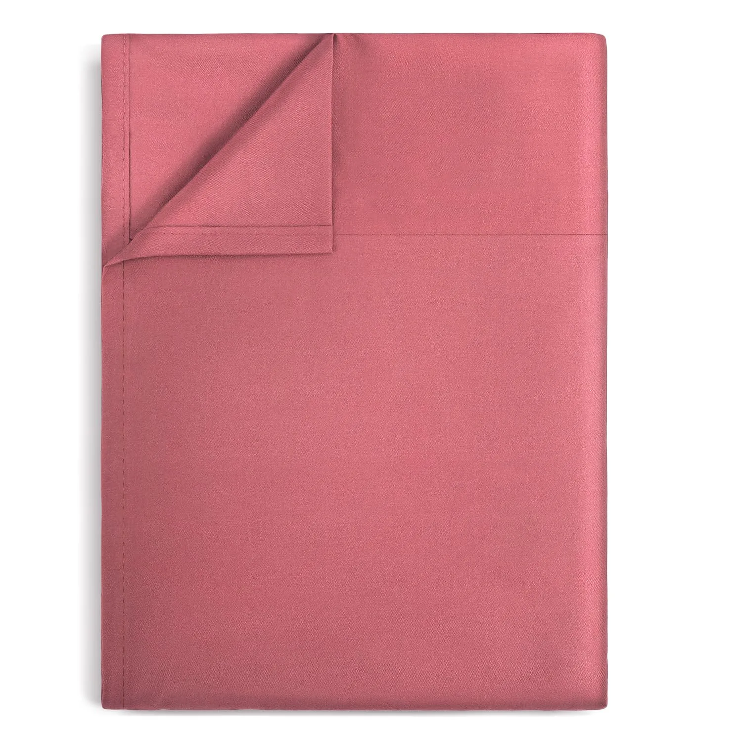 Lirex White Twin Flat Sheet Only, Ultra Soft & Breathable Brushed 1800 Microfiber, Hotel Quality Flat Sheet Sold Separately, Top Sheet for Bed (Bean Pink, Queen)