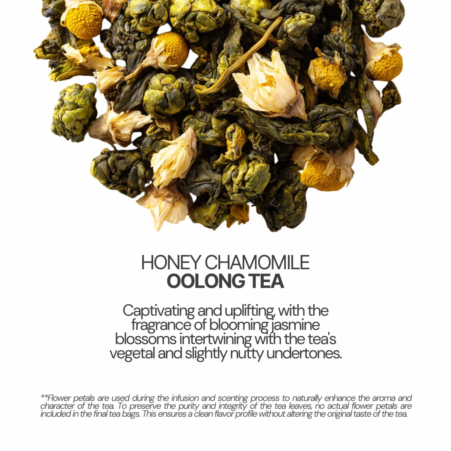 BLOSSOM RITUAL Honey Chamomile – Floral Oolong Tea Loose Leaf – 20 Natural Based Pyramid Bags – Serve Upto 60 cups – Support Metabolism & Better Sleep | 2.65oz