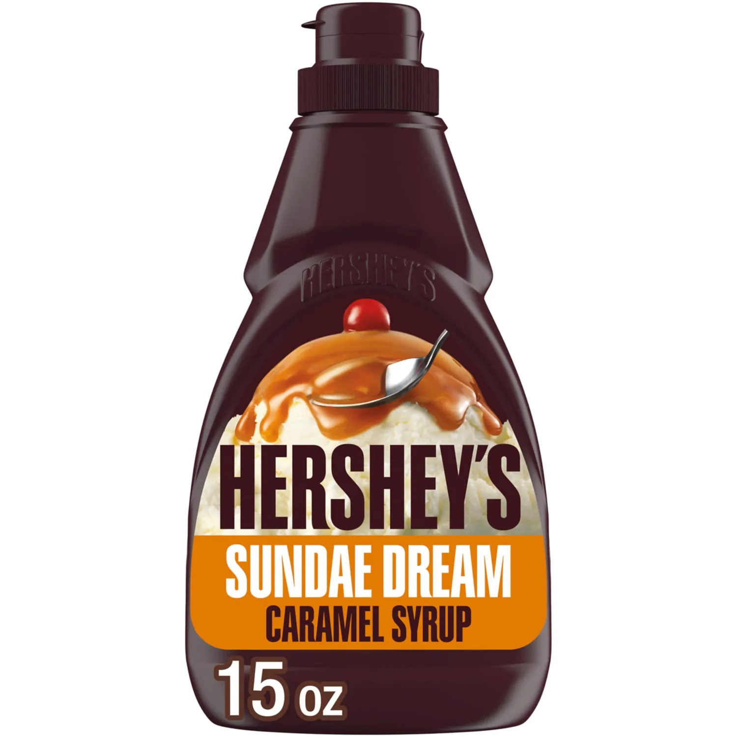 HERSHEY'S Sundae Dream Caramel Syrup Bottle, 15 oz