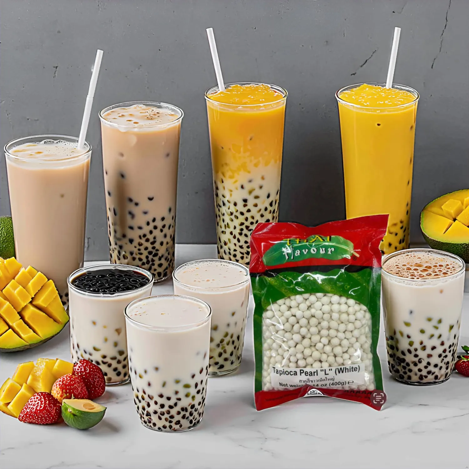 Thai Flavour Large Tapioca Pearls, White, 14 oz – Perfect for Bubble Tea, Desserts, and Asian Recipes