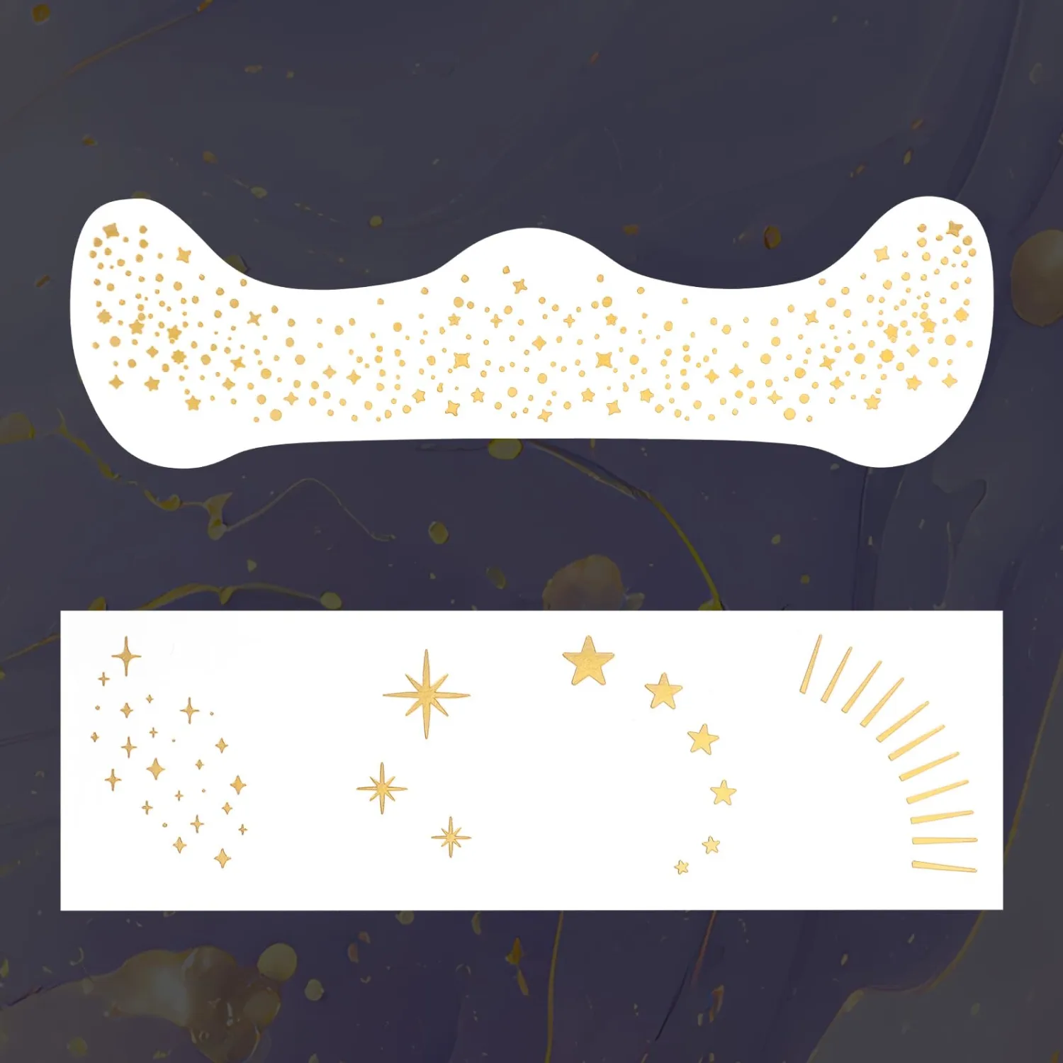 20pcs Glitter Freckles Temporary Face Tattoos, 2 Styles Waterproof Freckles Face Tattoo Glitter Makeup Patches for Teens & Women Christmas Halloween Parties (Gold)