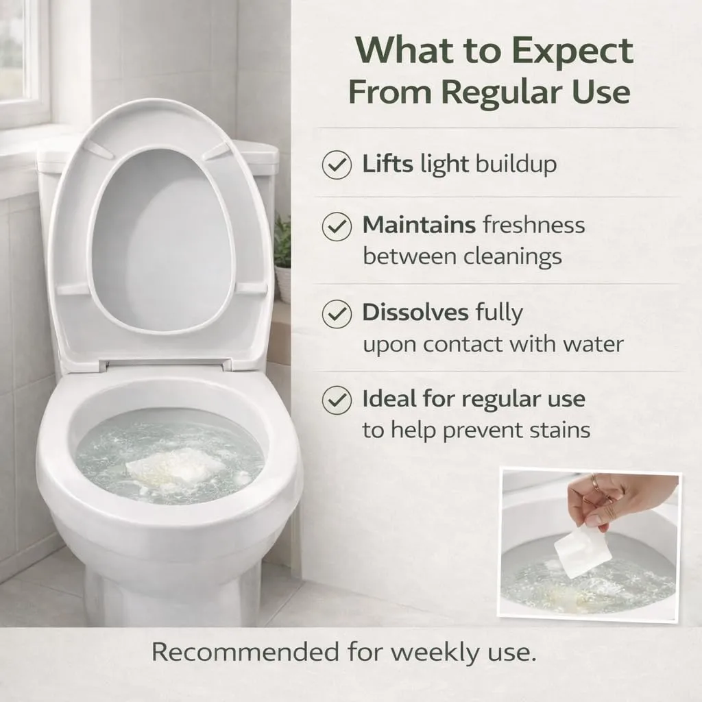 ecoEffect™ Toilet Bowl Cleaner Sheets | 120 Cleans | Natural | Quick Dissolve | Deodorizing Citrus Scent | Biodegradable | Septic Safe | Eco-Friendly | NO PLASTIC