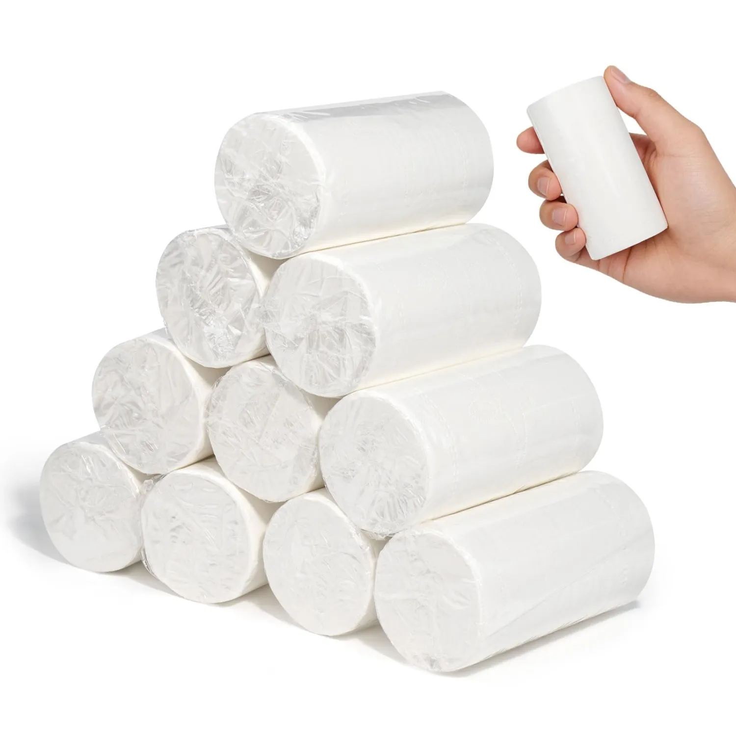 5-Pack Travel Toilet Paper Bulk, Individually Wrapped RV Toilet Paper, Compact Coreless Rolls, Septic Safe Tissues, Ideal for Camping, Hiking, Travel