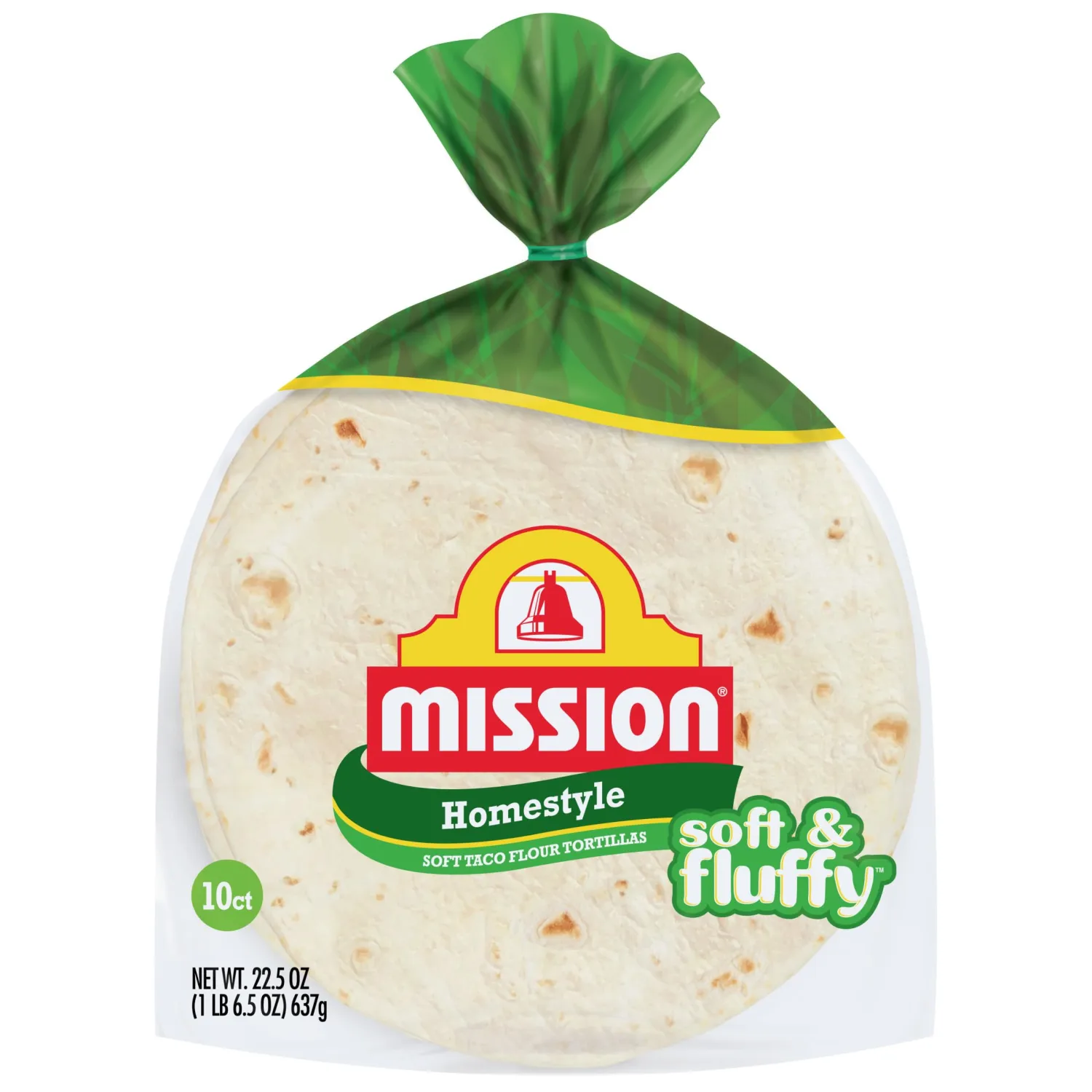 Mission Soft Taco Homestyle Flour Tortillas, Medium Size, 10 Count