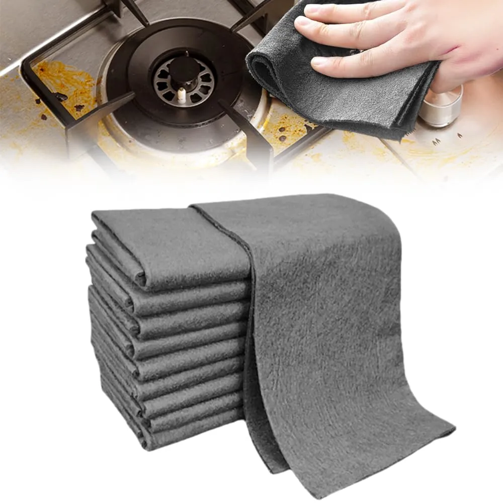 Thickened Magic Cleaning Cloth, 2025 New Reuseable Streak Free Microfiber Cloth Microfiber Cleaning Cloth, Multipurpose Miracle Rags for Kitchen, Window, Glass, Cars (5Pcs, 12x12 in)
