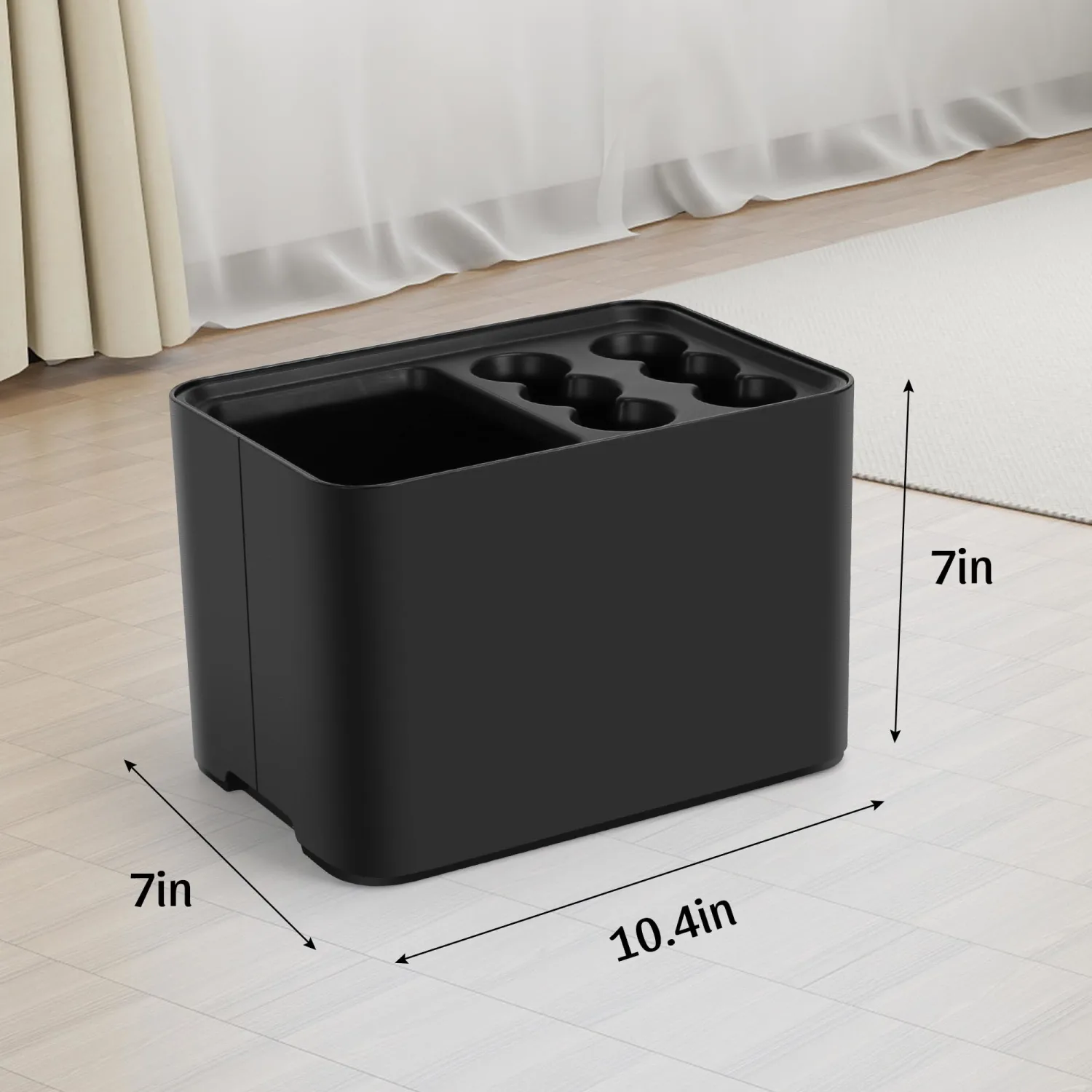 Umbrella Holder for Entryway, 10 Umbrellas Stand with Drip Tray, Umbrella Storage Indoor, Space Saving, 10.4”x 7” x 7”, Black