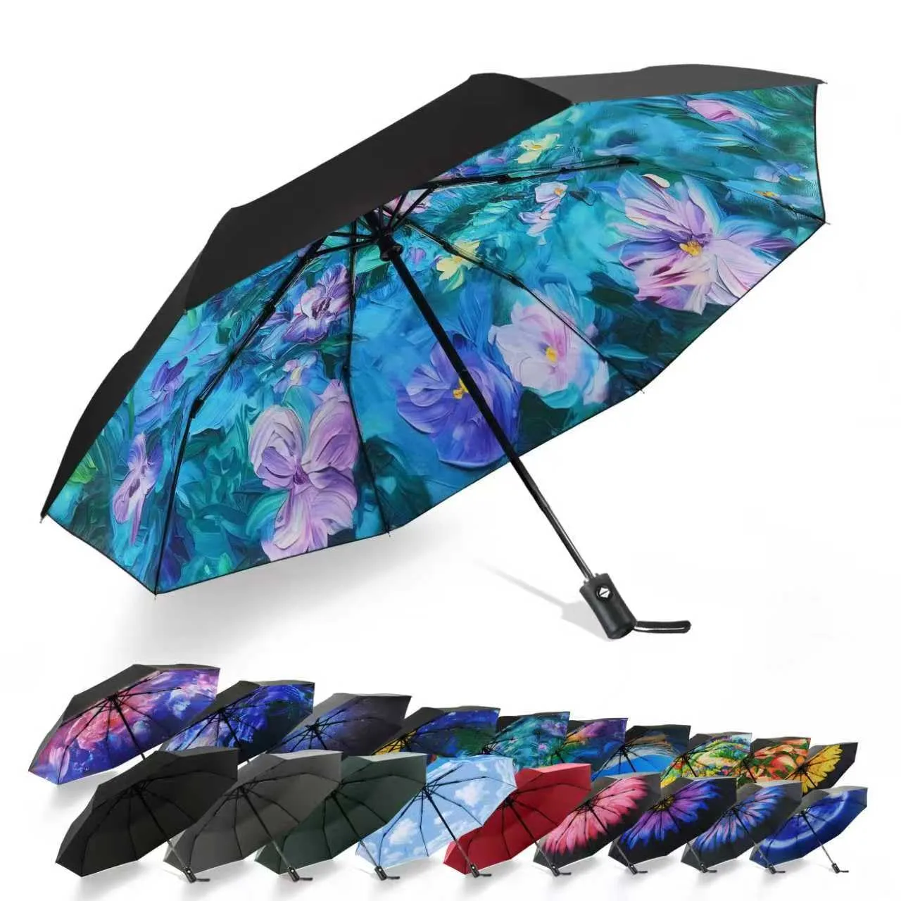 SY COMPACT Travel Umbrella Windproof Automatic Umbrellas Small Compact UV Sun Protection Factory Outlet Umbrella