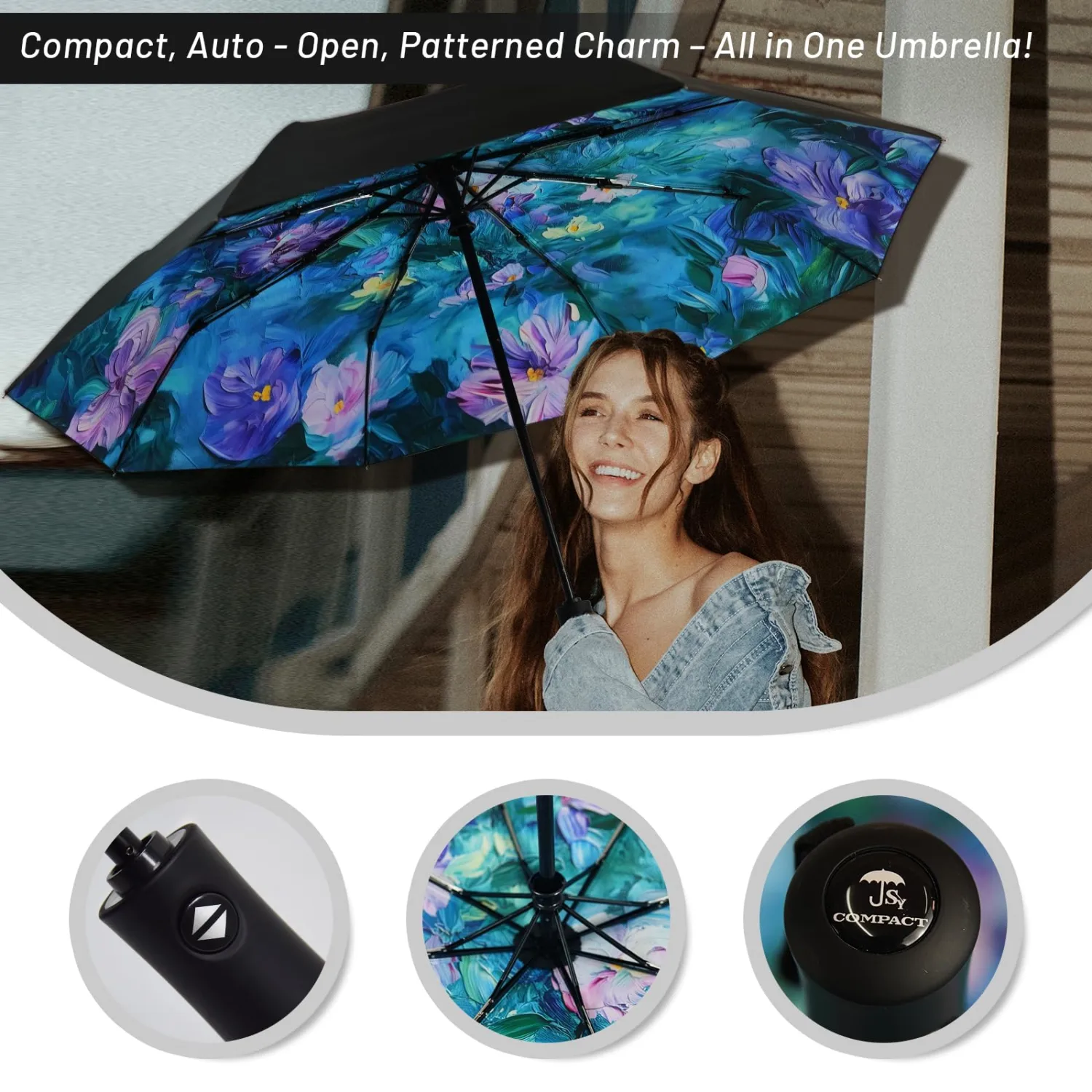 SY COMPACT Travel Umbrella Windproof Automatic Umbrellas Small Compact UV Sun Protection Factory Outlet Umbrella