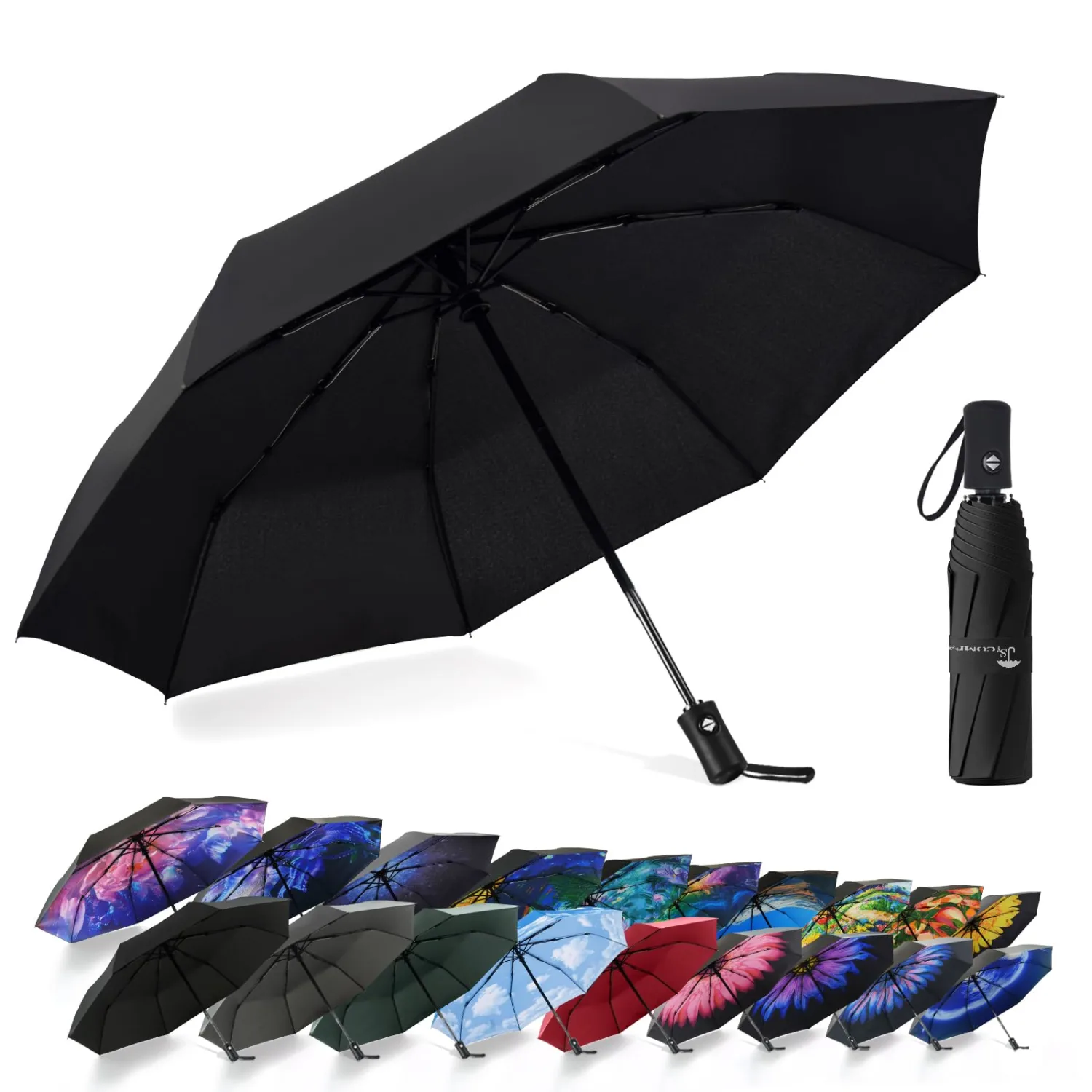 SY COMPACT Travel Umbrella Windproof Automatic Umbrellas Small Compact UV Sun Protection Factory Outlet Umbrella