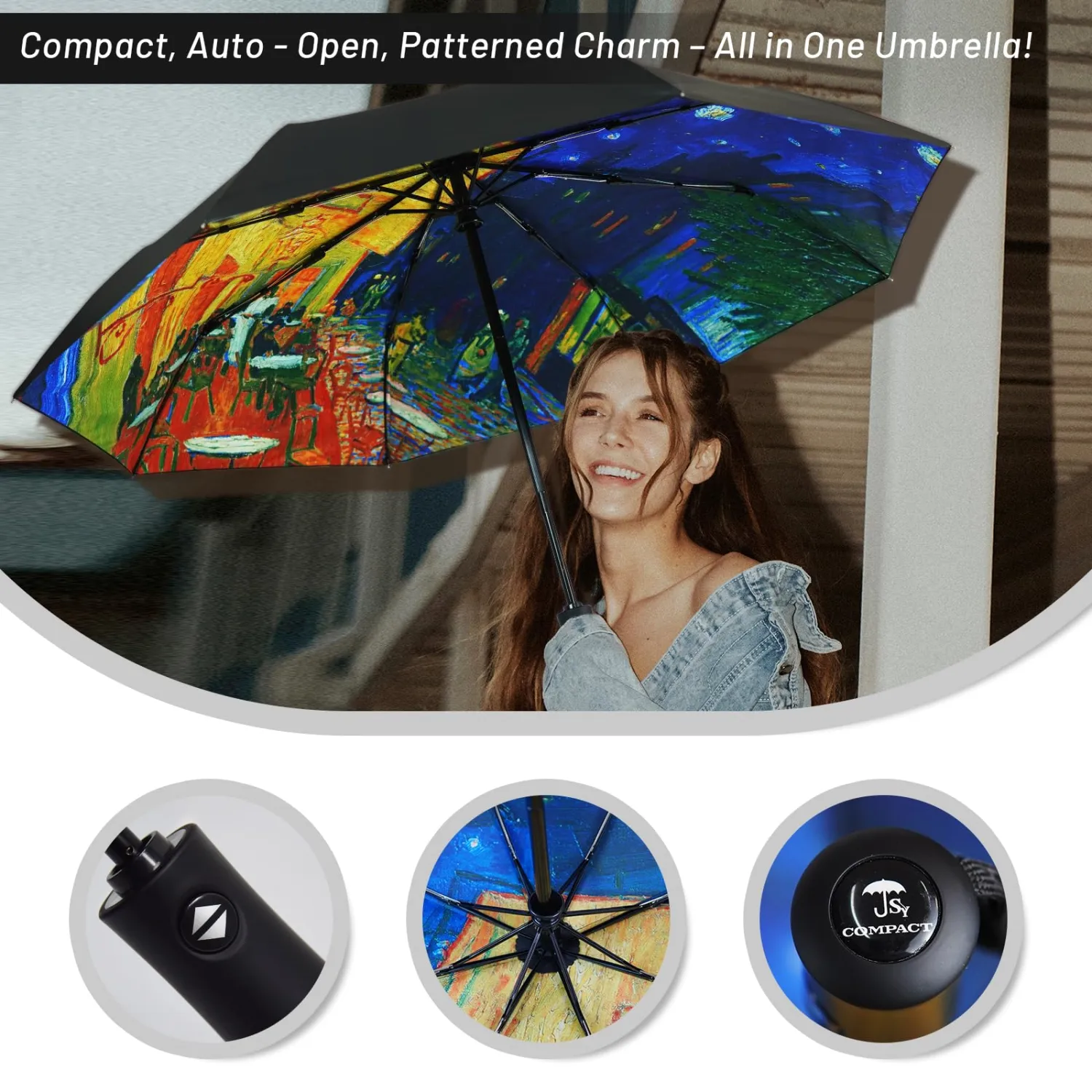 SY COMPACT Travel Umbrella Windproof Automatic Umbrellas Small Compact UV Sun Protection Factory Outlet Umbrella
