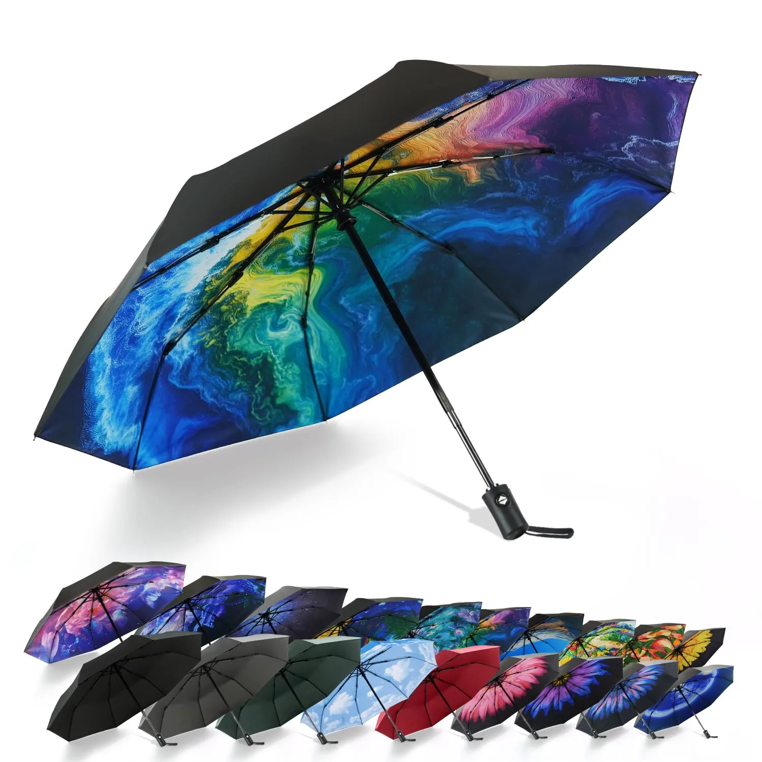SY COMPACT Travel Umbrella Windproof Automatic Umbrellas Small Compact UV Sun Protection Factory Outlet Umbrella