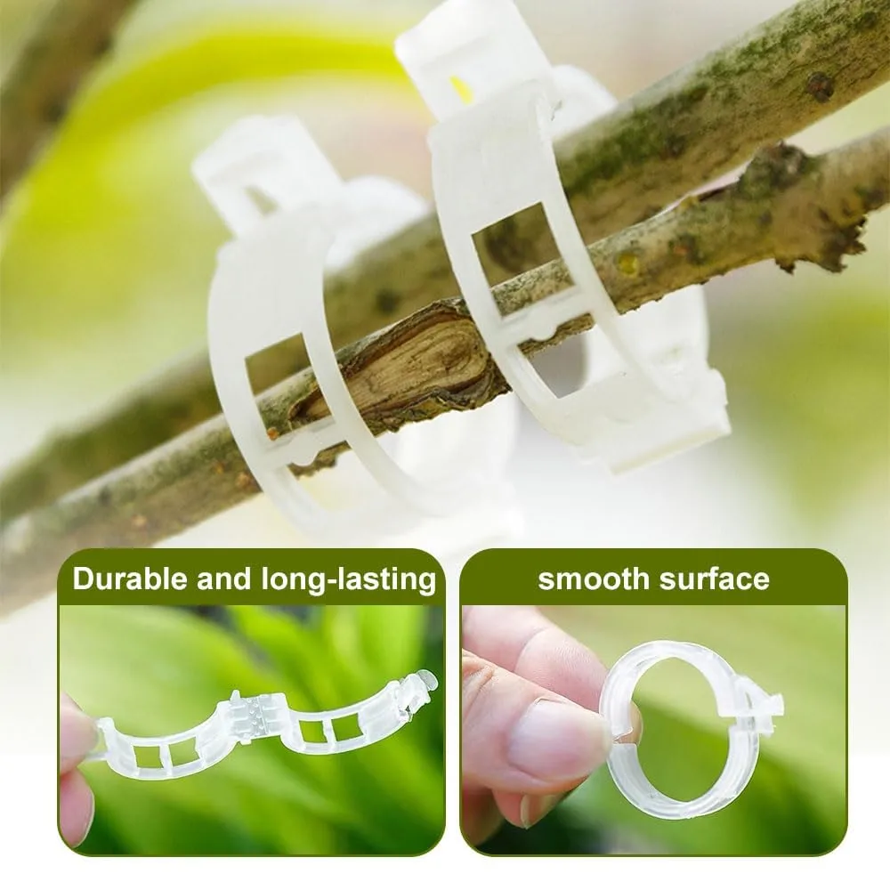 300 PCS Secured Plastic Plant Clip,Plant Fixing Clips Tomato Clips Plastic Plant Clips for Climbing Plants,Garden Clips Plant Support Clips Vine Fixing Clips (50, Green)