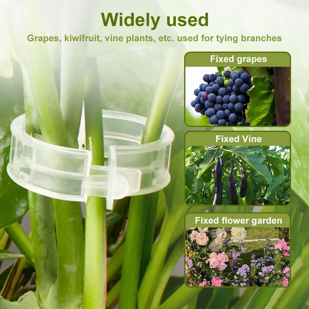 300 PCS Secured Plastic Plant Clip,Plant Fixing Clips Tomato Clips Plastic Plant Clips for Climbing Plants,Garden Clips Plant Support Clips Vine Fixing Clips (50, Green)